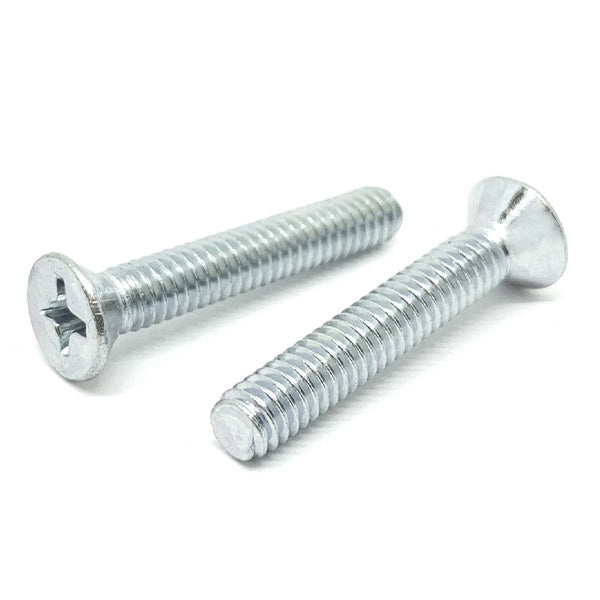 M3-0.5x4 Phillips Flat Head Machine Screws Steel Zinc