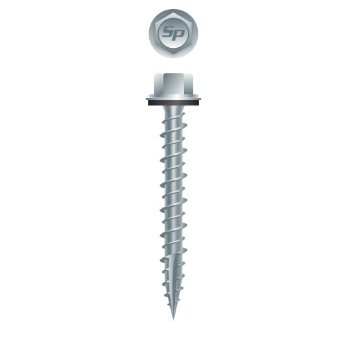 #10 Hi-Strong-Point Hex Washer Head w/ Washer 10-14 x 3, Hi-Low, Type '17', Strong-Shield