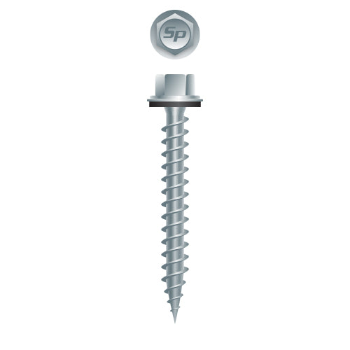 #9 Hi-Strong-Point Hex Washer Head w/ Washer 9-15 x 1-1/2, Type 'S', Strong-Shield
