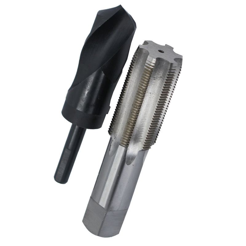 1-1/2"-12 UNF HSS Plug Tap and 1-27/64" HSS 1/2" Shank Drill Bit Kit