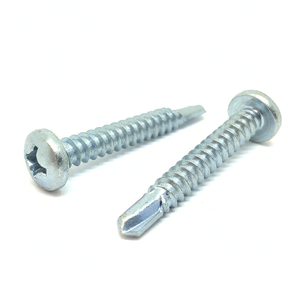 #12x1-1/4" Phillips Pan Head #3 Point Self Drilling Sheet Metal Screws Zinc