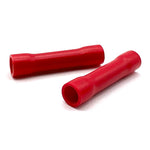 Red PVC/Vinyl Butt Splice Crimp Connector, AWG 22-16