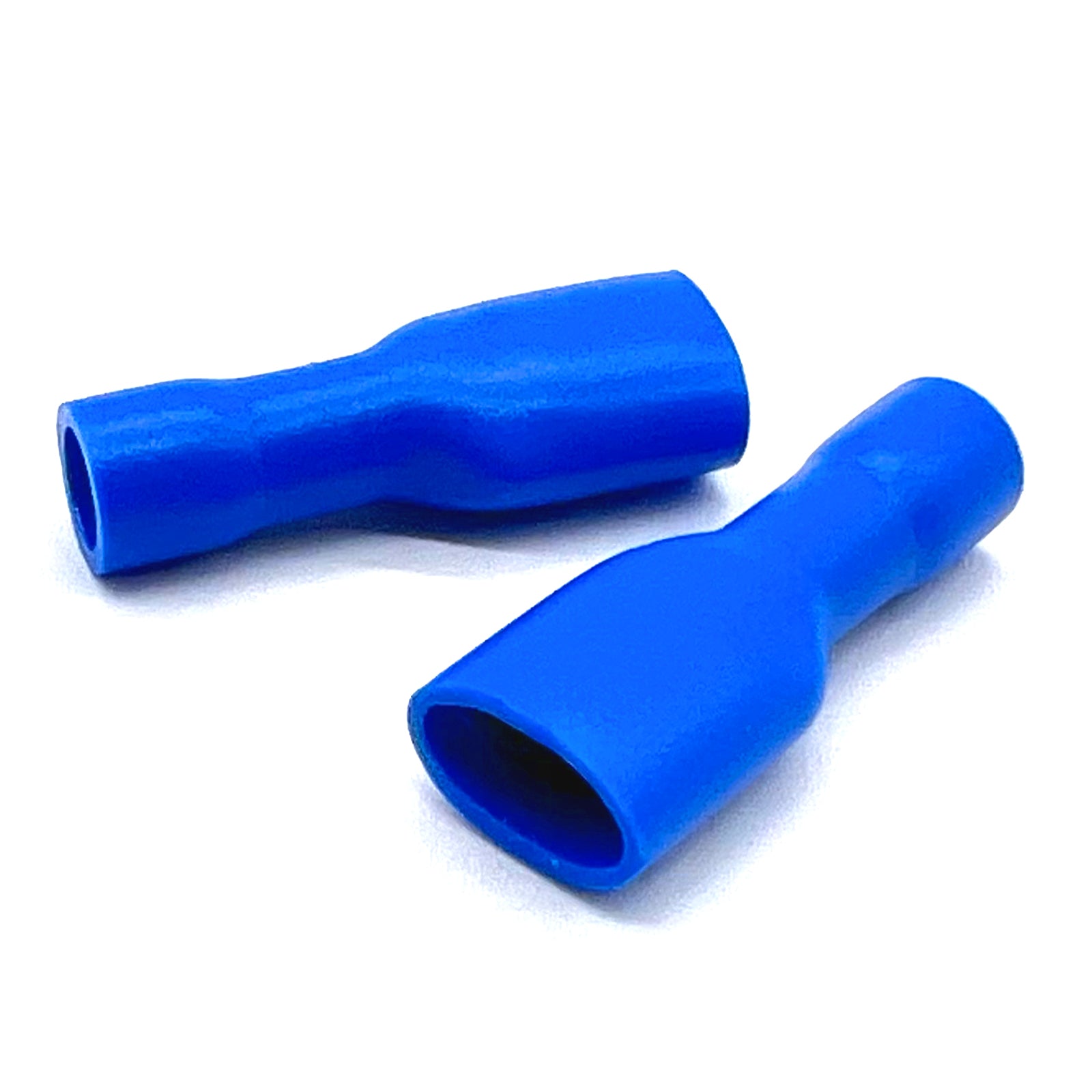 Blue PVC/Vinyl Female Spade Fully Insulated Crimp Connector, AWG 16-14
