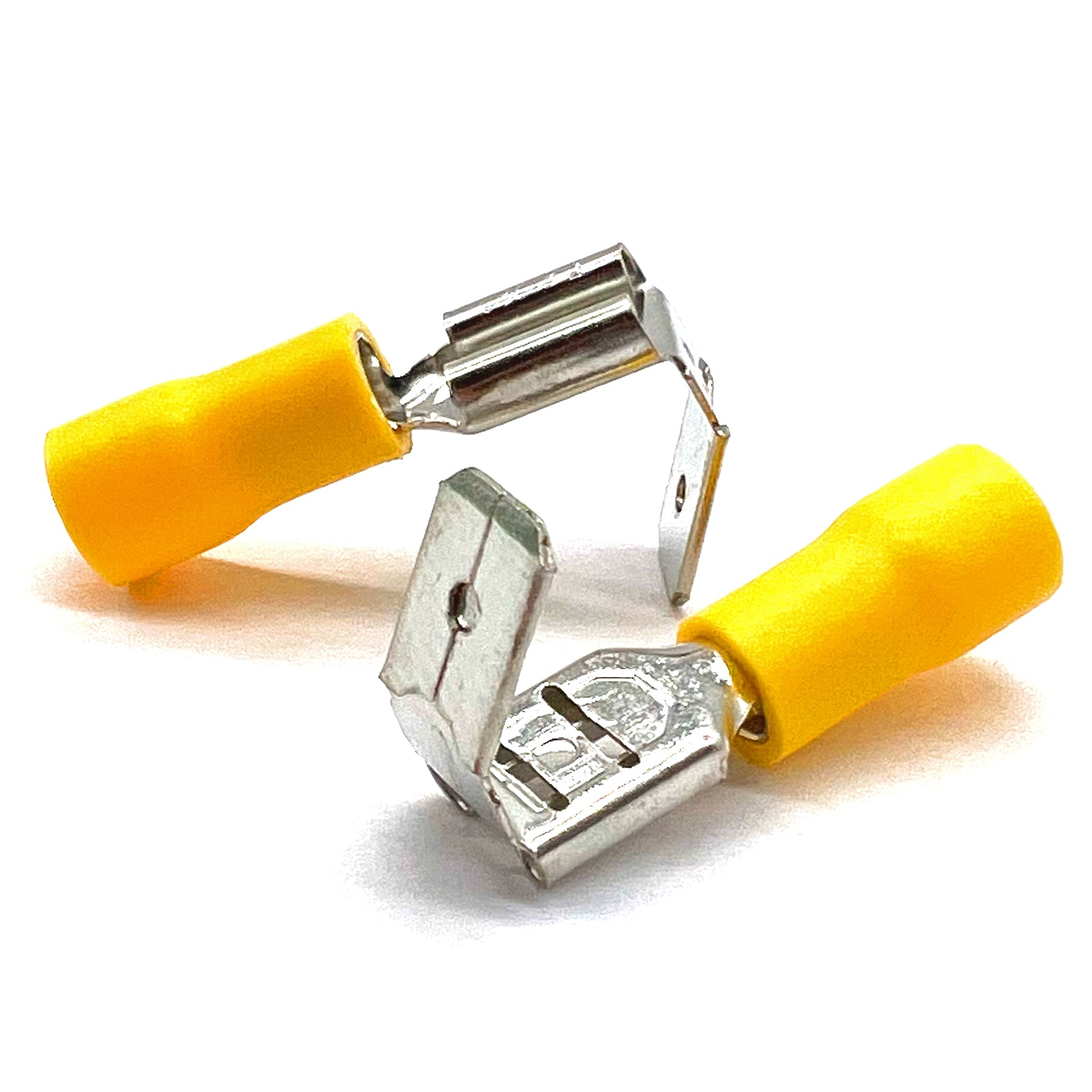 Yellow PVC/Vinyl Piggy Back Crimp Connector, AWG 12-10