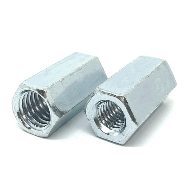 3/8"-16 to 1/4"-20 x 1" Grade A Reducer Coupling Nuts Zinc