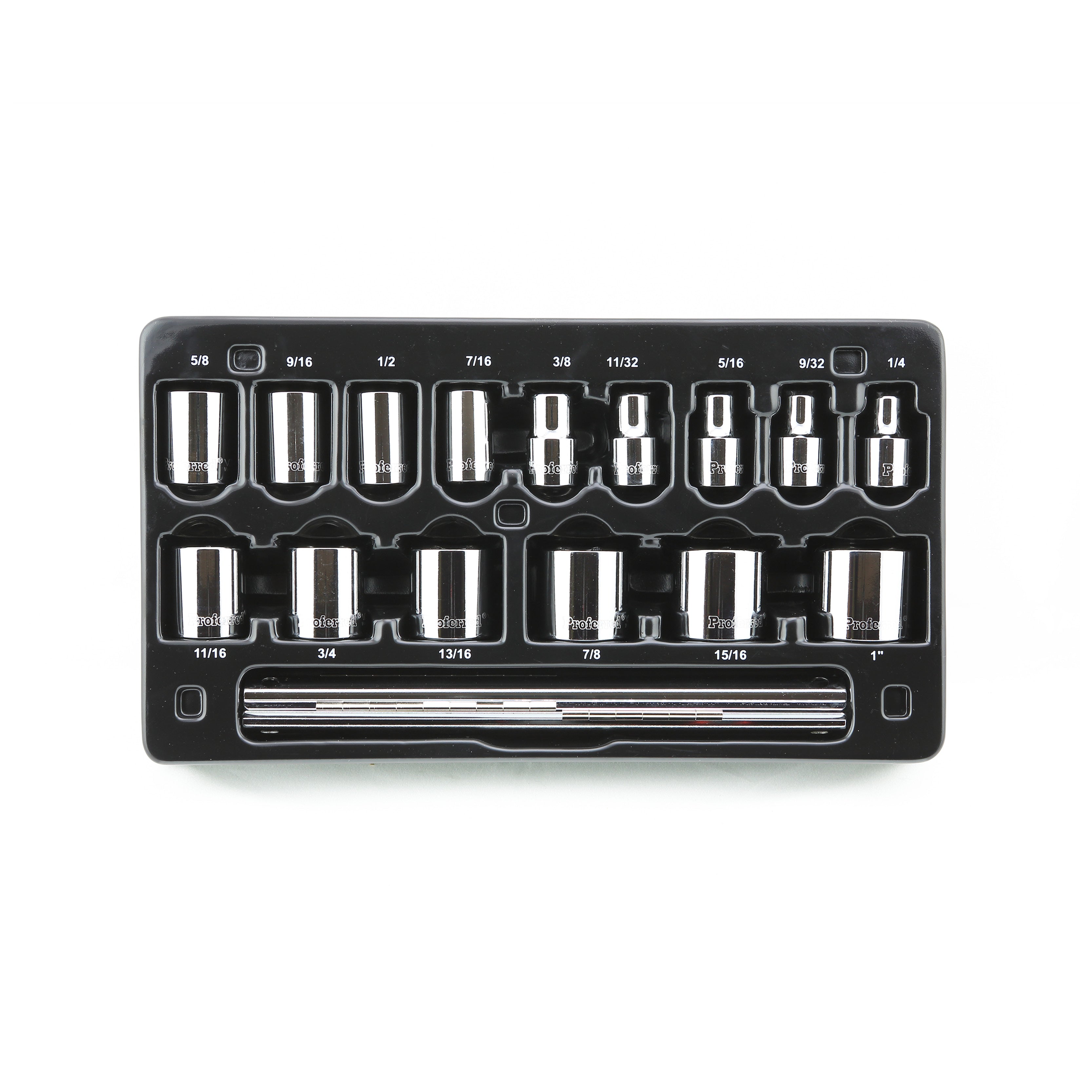 15 Piece Proferred 6 Point Standard Inch Socket Set (3/8" Drive)