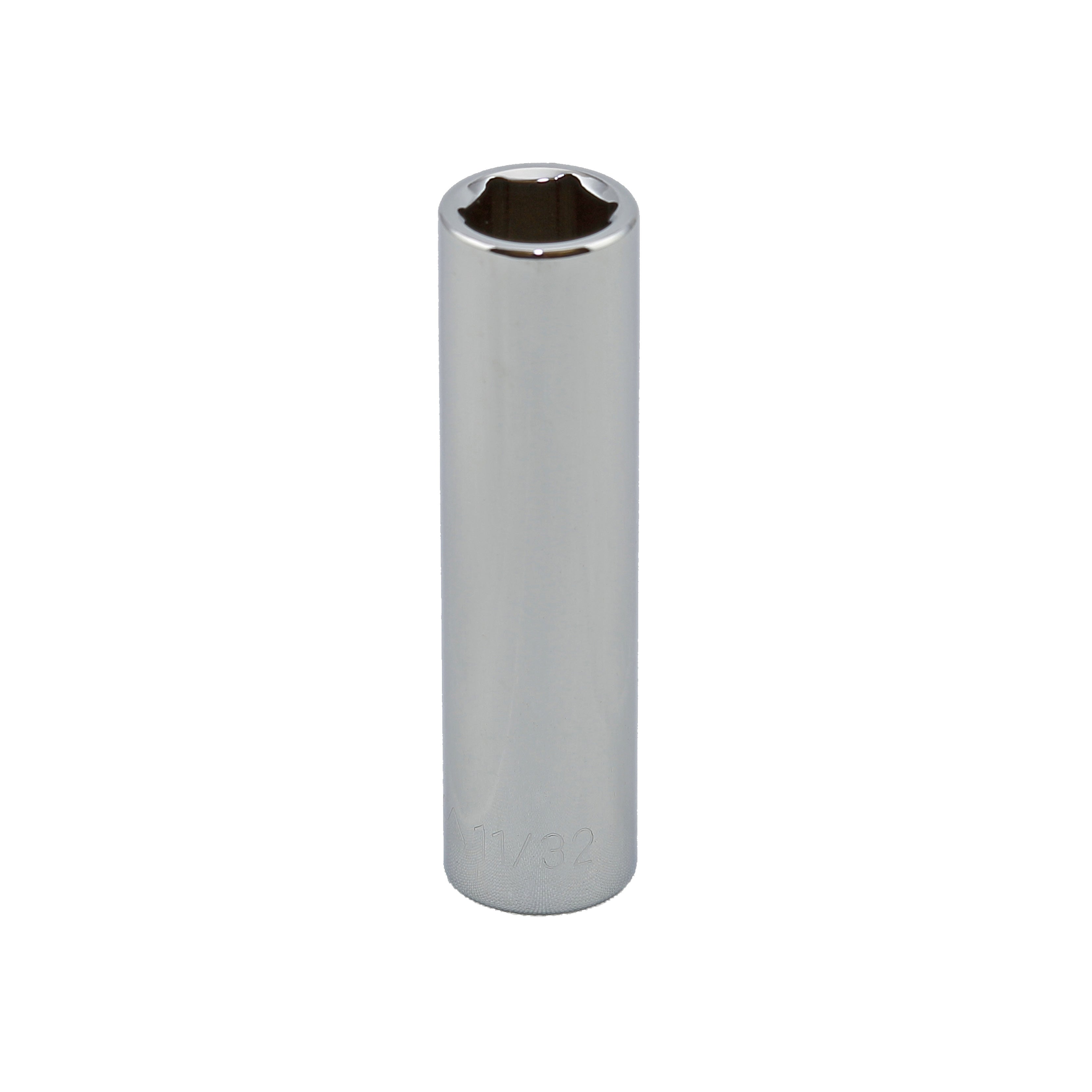 11/32" - 1/4" Drive 6 Point Inch Deep Socket