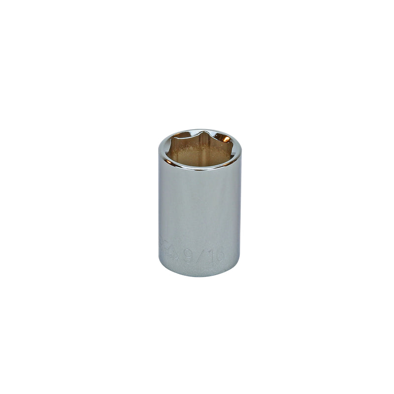 9/16" - 3/8" Drive 6 Point Inch Socket
