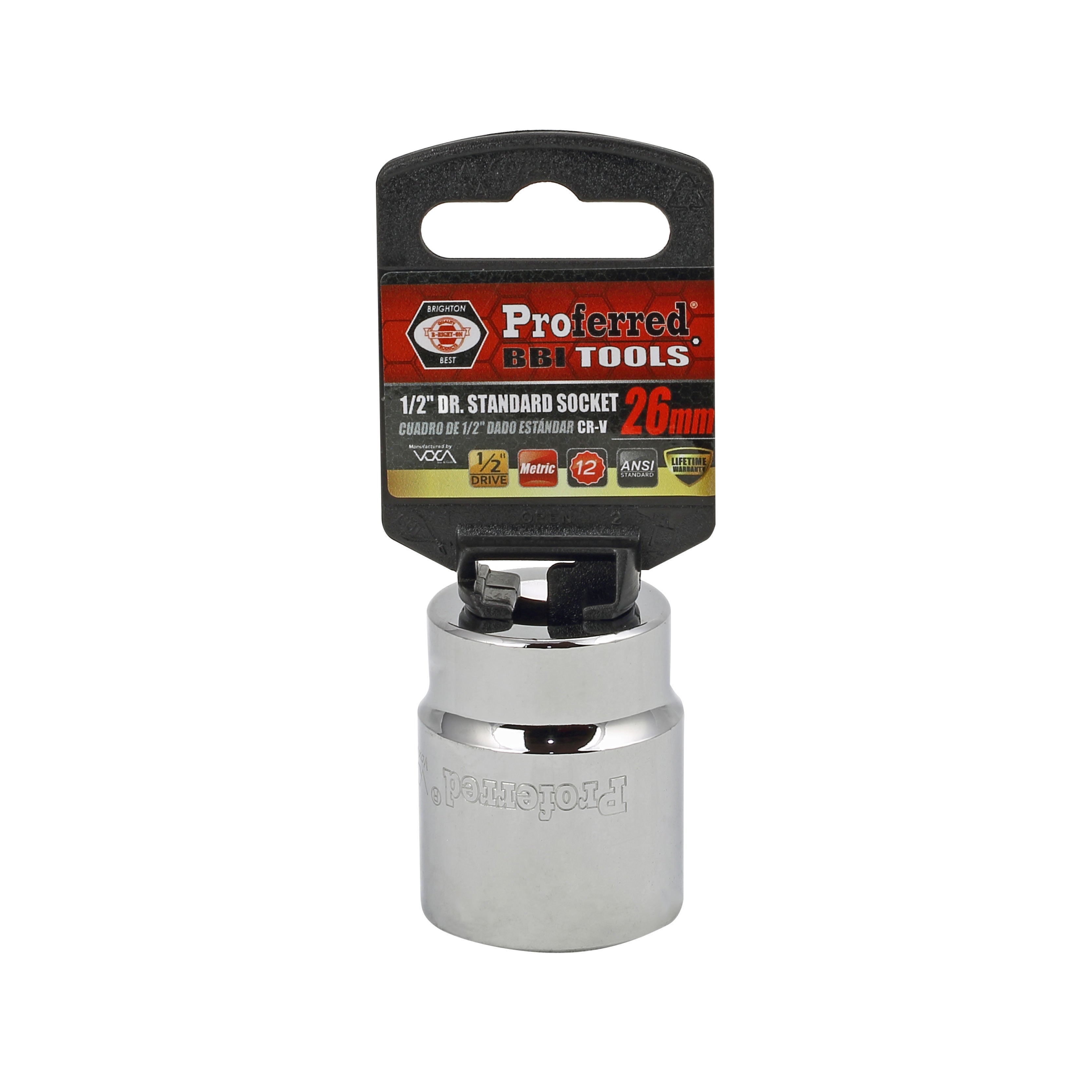 26MM - 1/2" Drive 12 Point Metric Socket