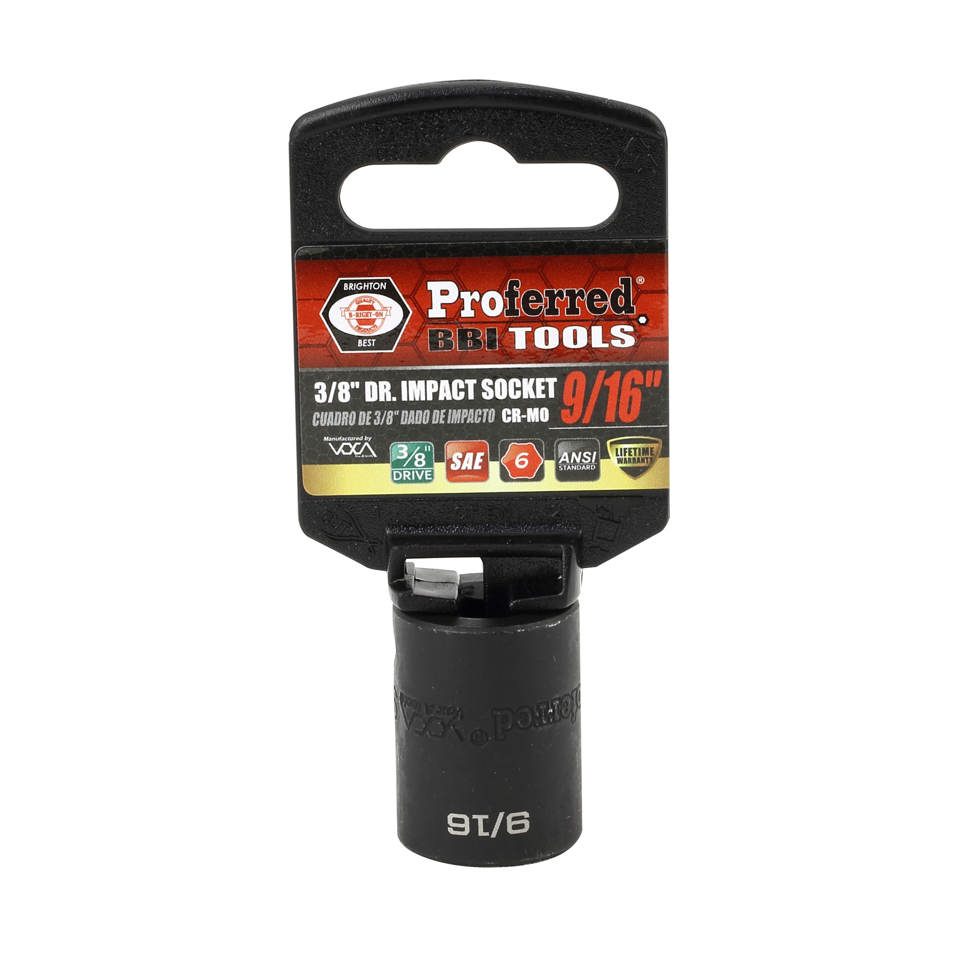 5/8" - 3/8" Drive 6 Point Inch Impact Socket Impact