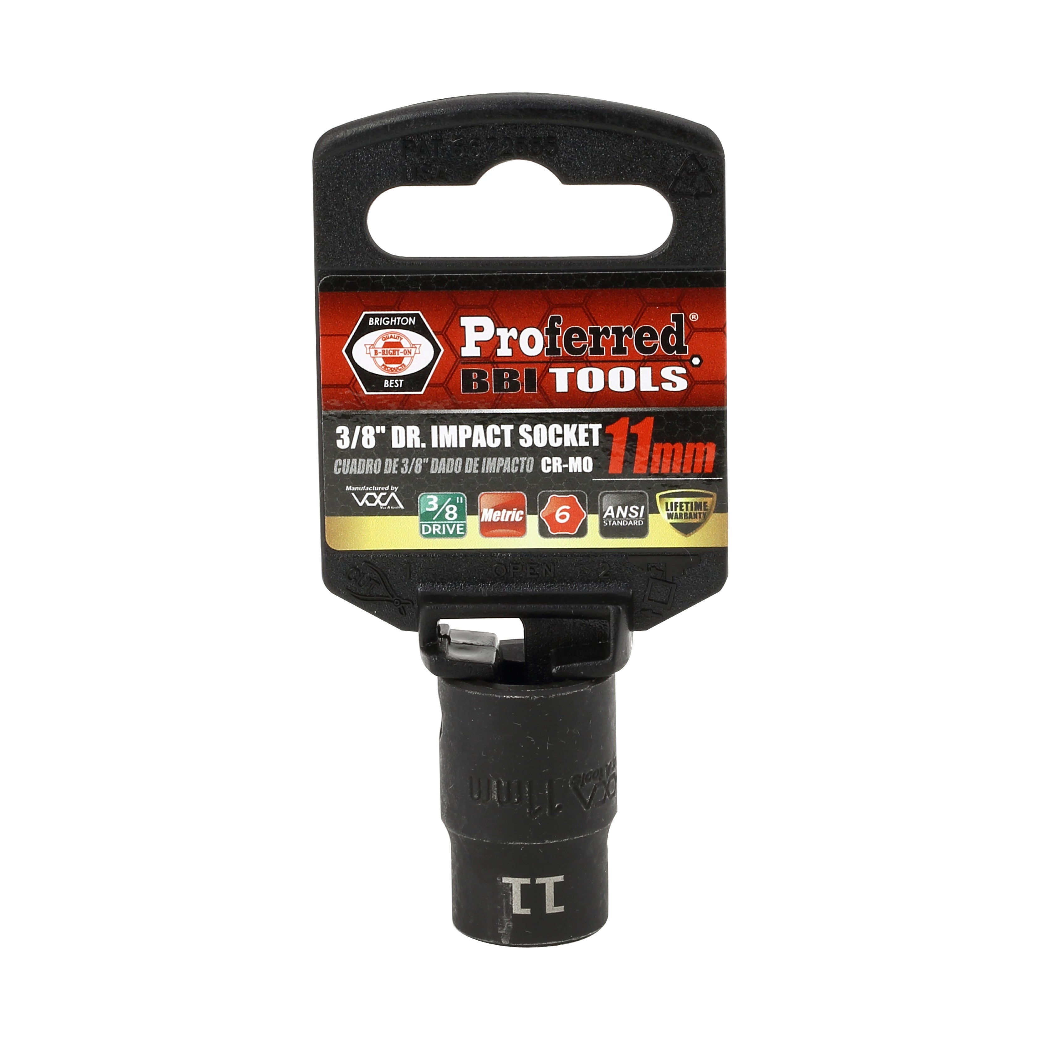 11MM - 3/8" Drive 6 Point Metric Impact Socket Impact