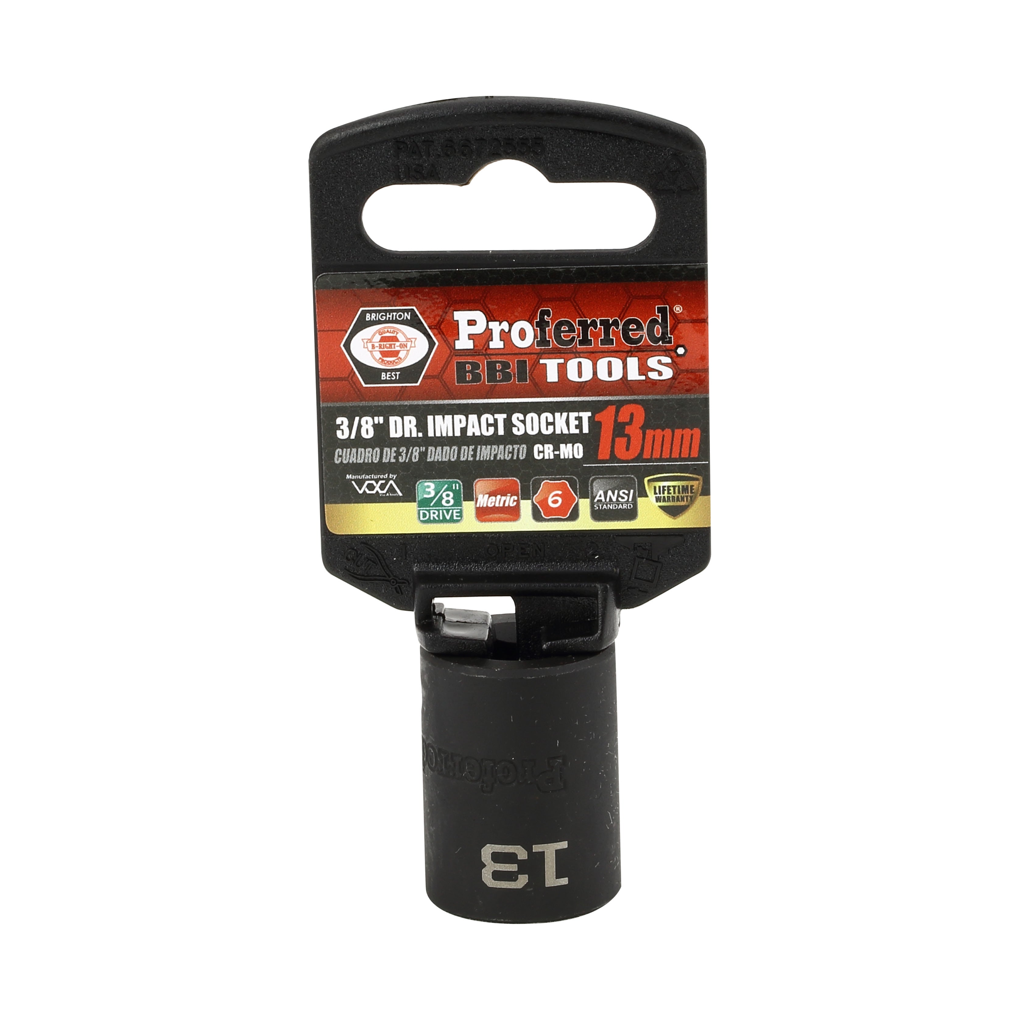 13MM - 3/8" Drive 6 Point Metric Impact Socket Impact