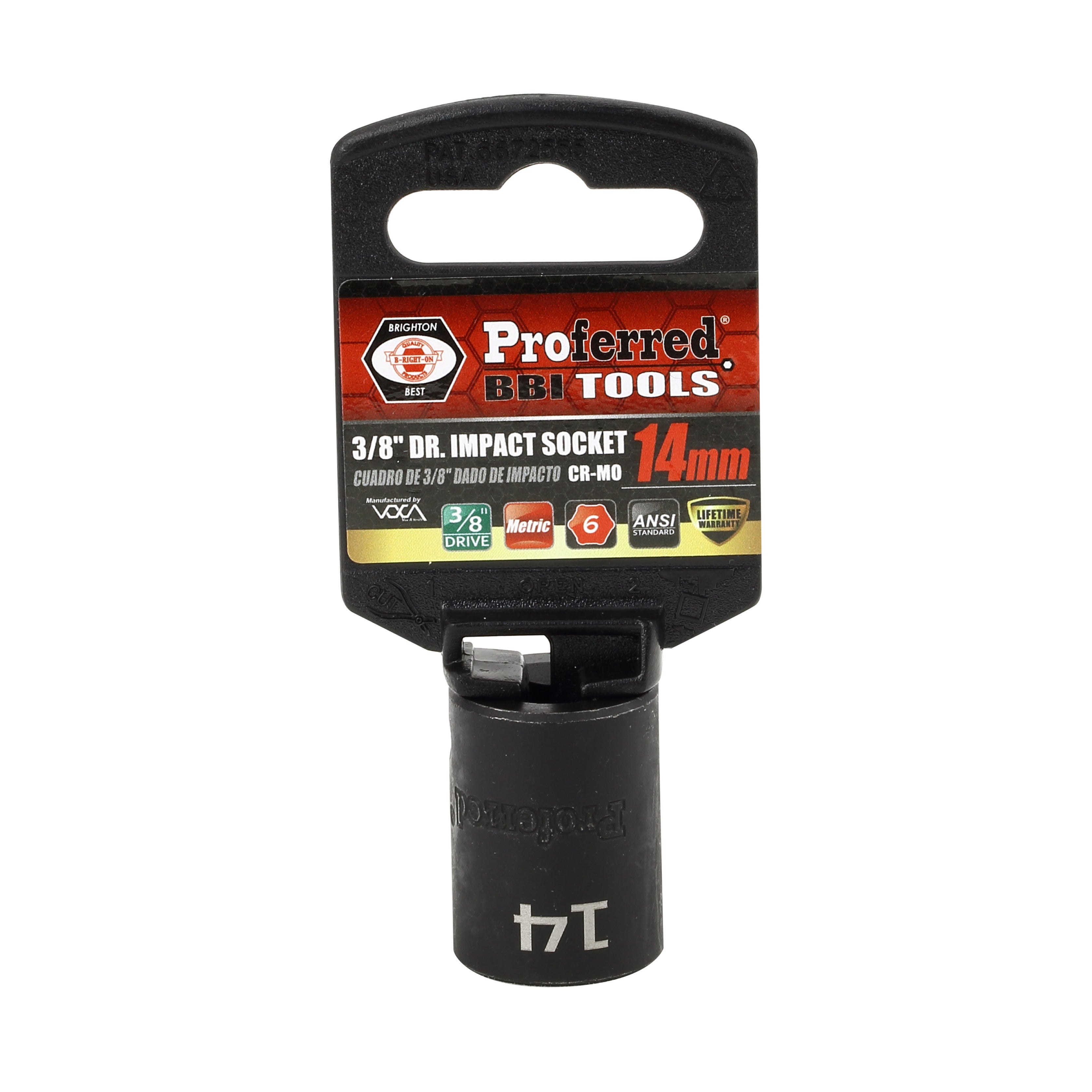 14MM - 3/8" Drive 6 Point Metric Impact Socket Impact