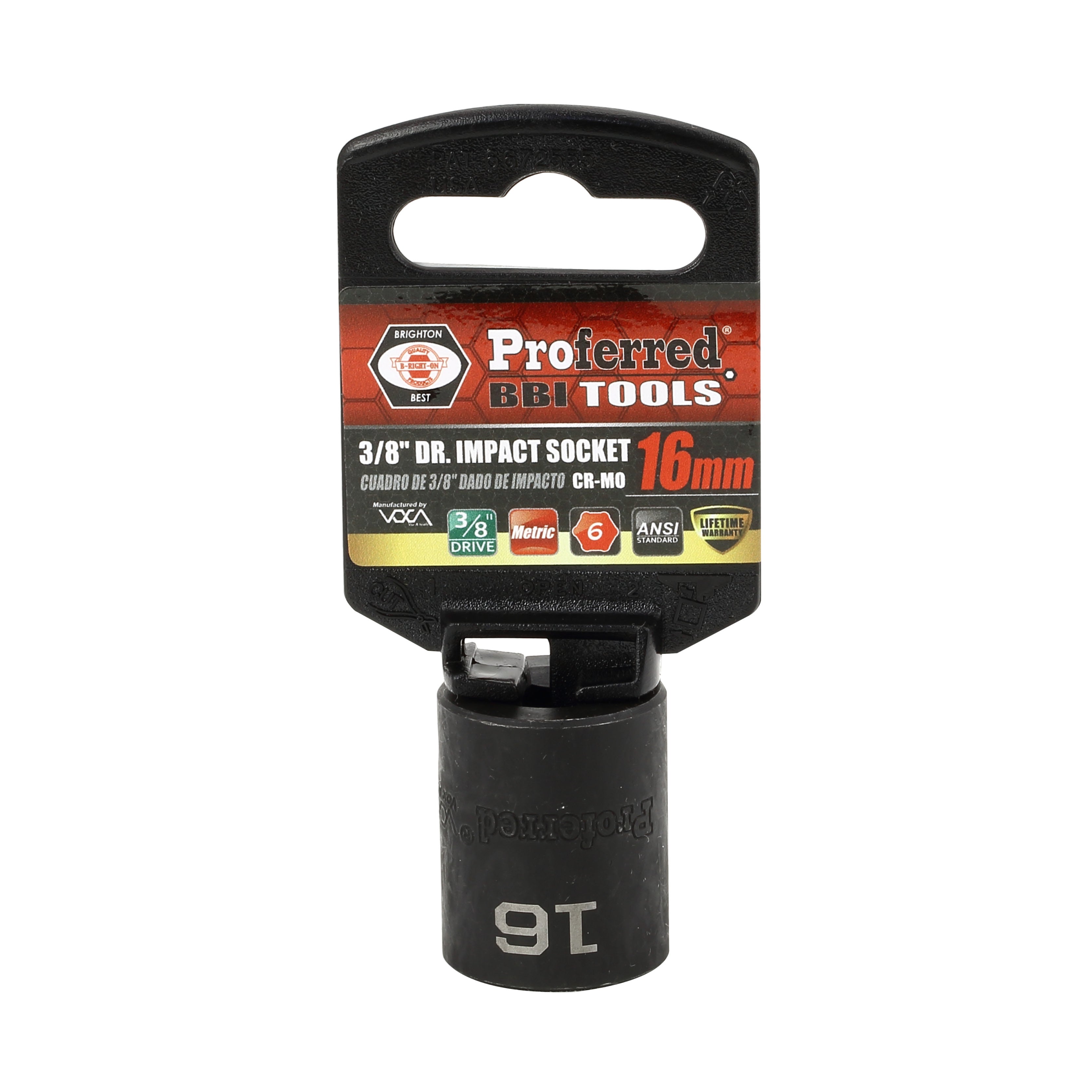 16MM - 3/8" Drive 6 Point Metric Impact Socket Impact