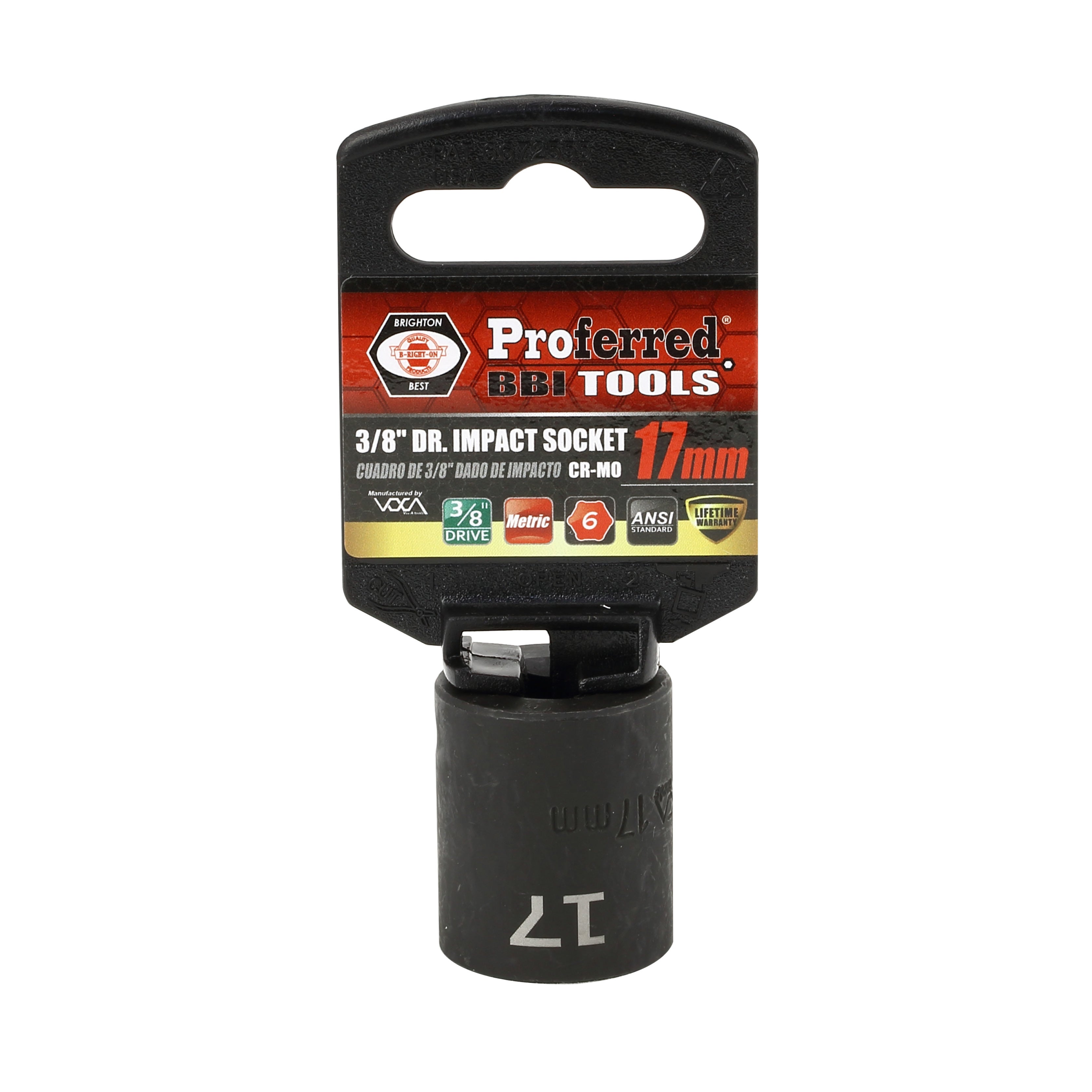 17MM - 3/8" Drive 6 Point Metric Impact Socket Impact