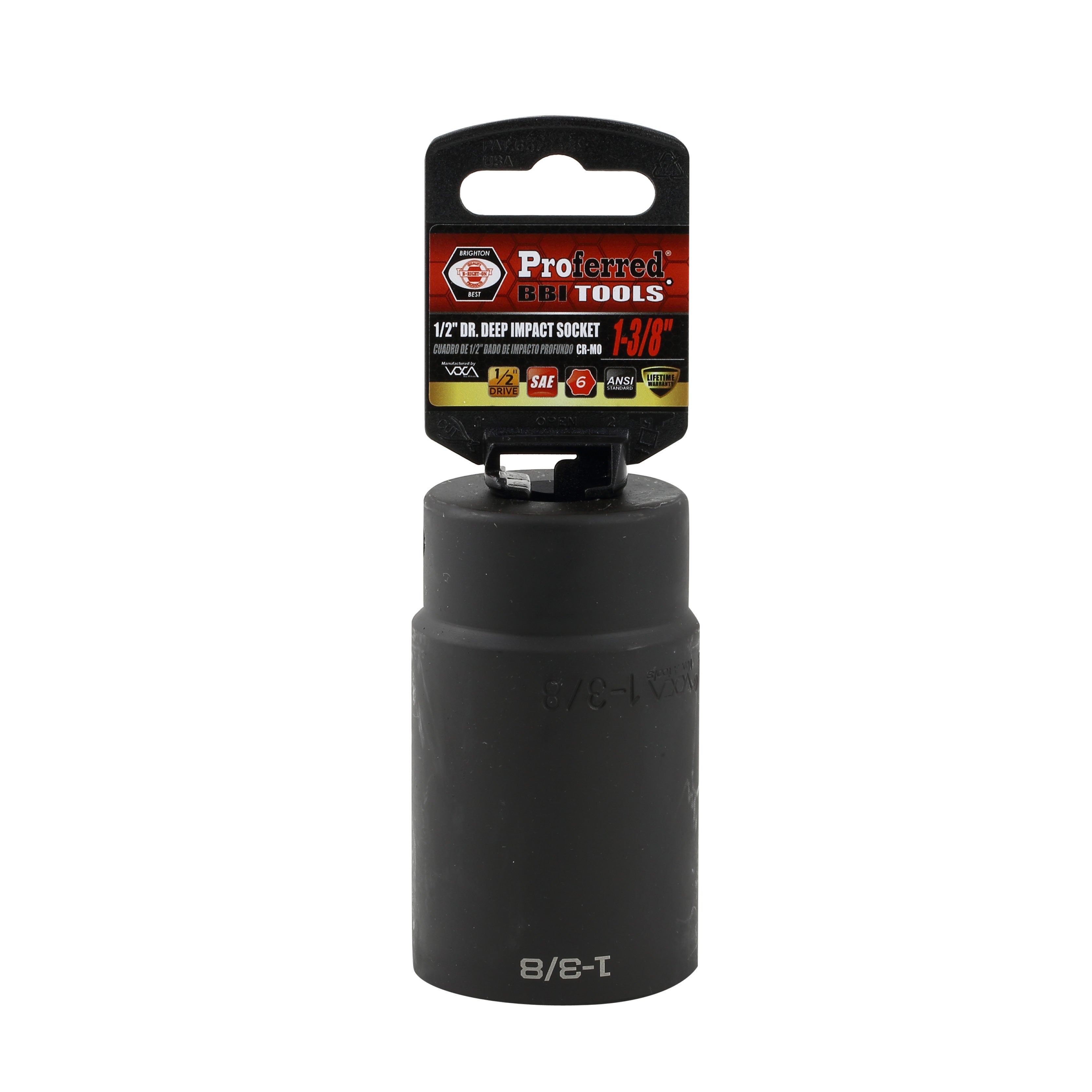 1-3/8" - 1/2" Drive 6 Point Inch Deep Impact Socket Impact