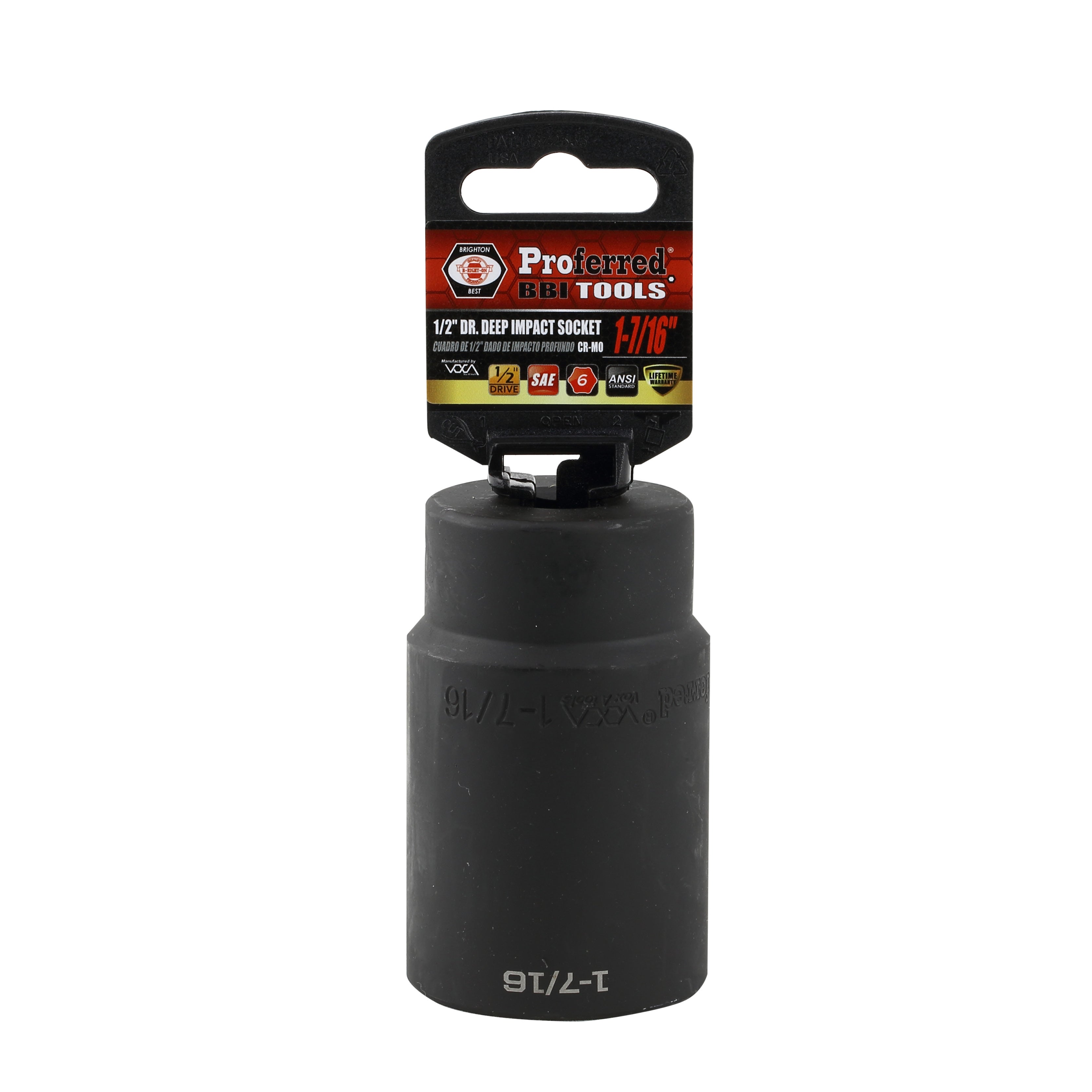 1-7/16" - 1/2" Drive 6 Point Inch Deep Impact Socket Impact