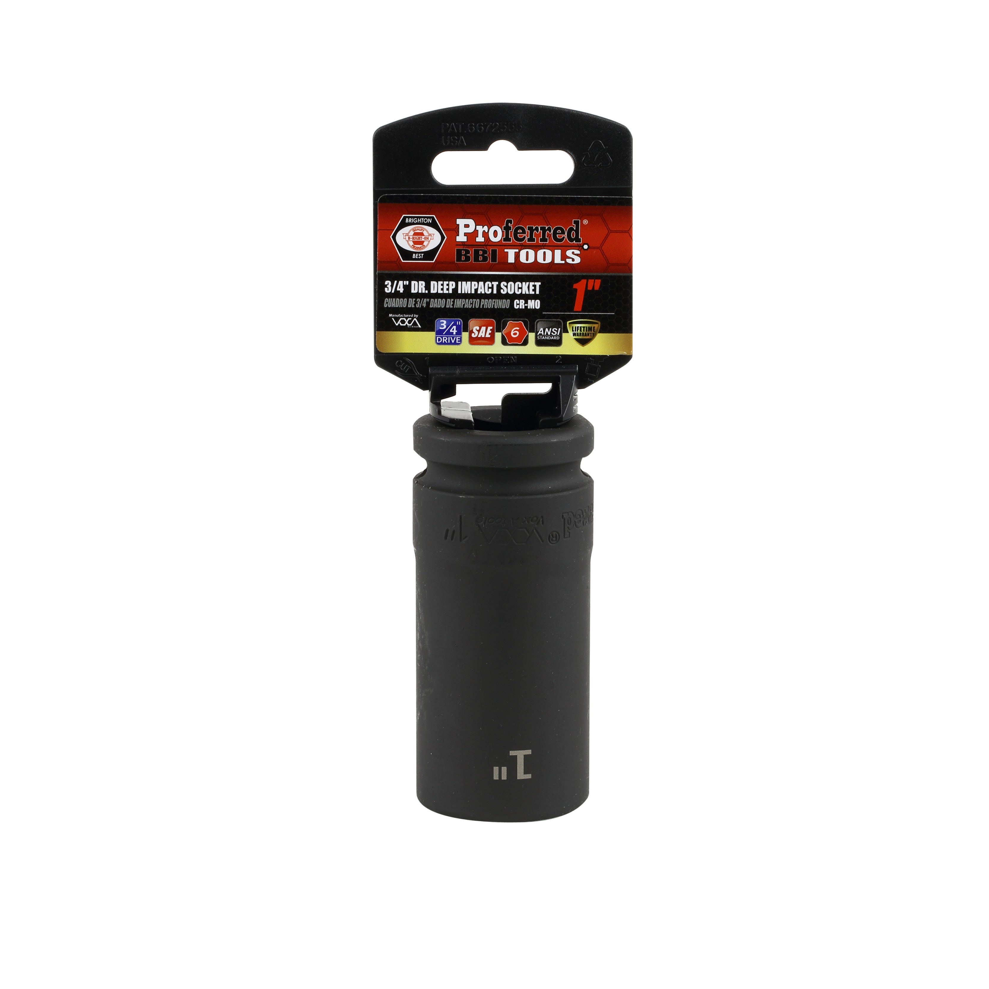 1" - 3/4" Drive 6 Point Inch Deep Impact Socket Impact