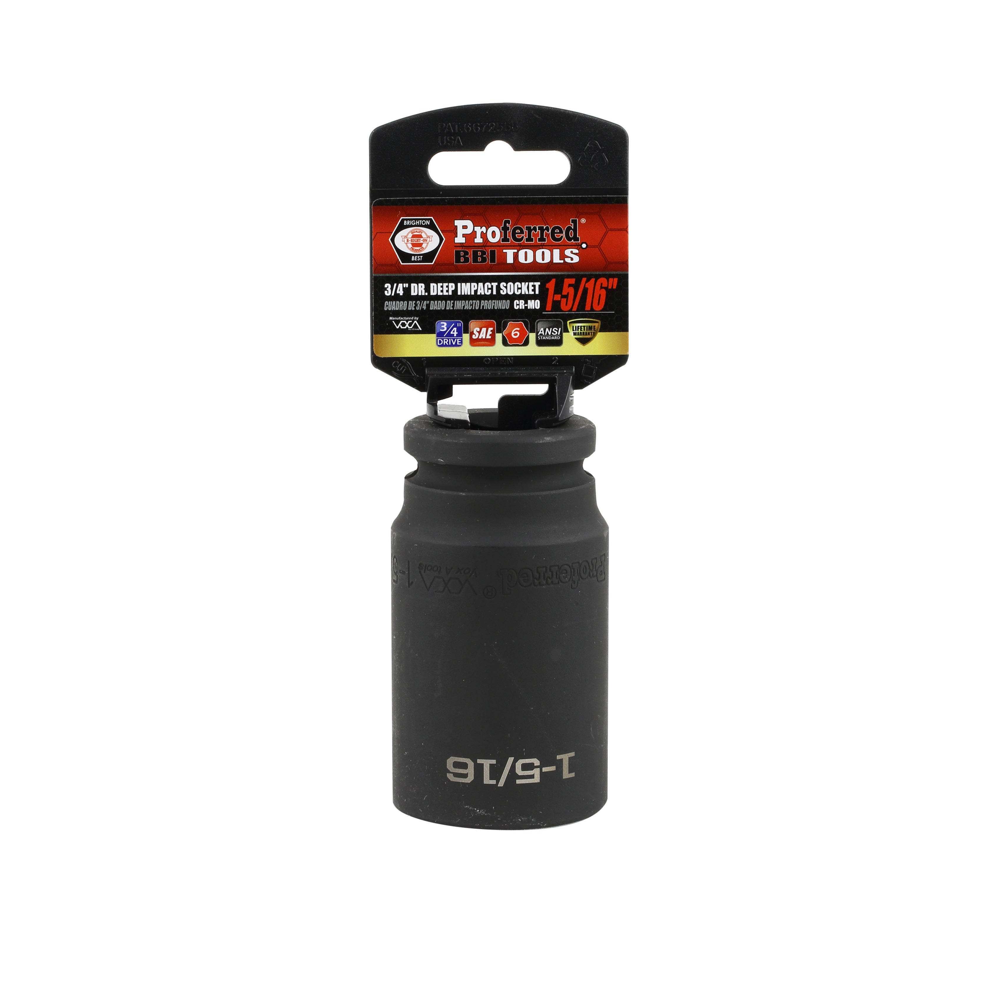 1-5/16" - 3/4"" Drive 6 Point Inch Deep Impact Socket Impact