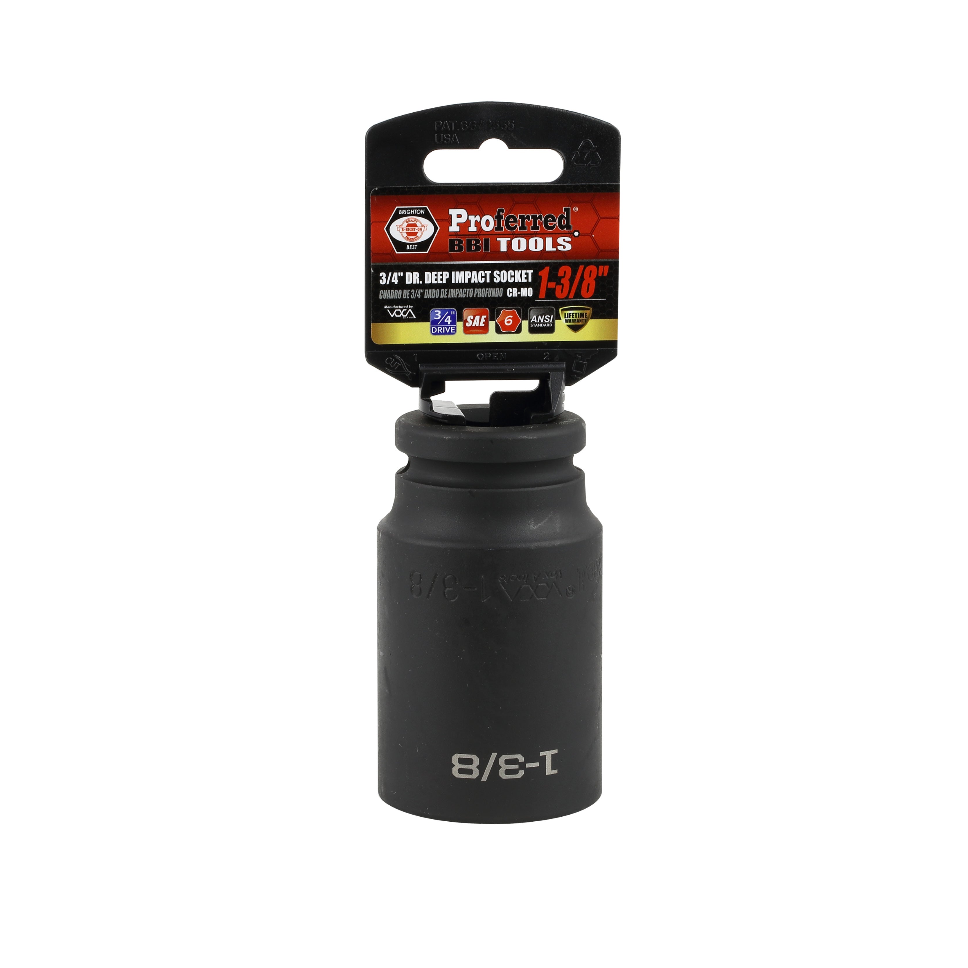 1-3/8" - 3/4" Drive 6 Point Inch Deep Impact Socket Impact