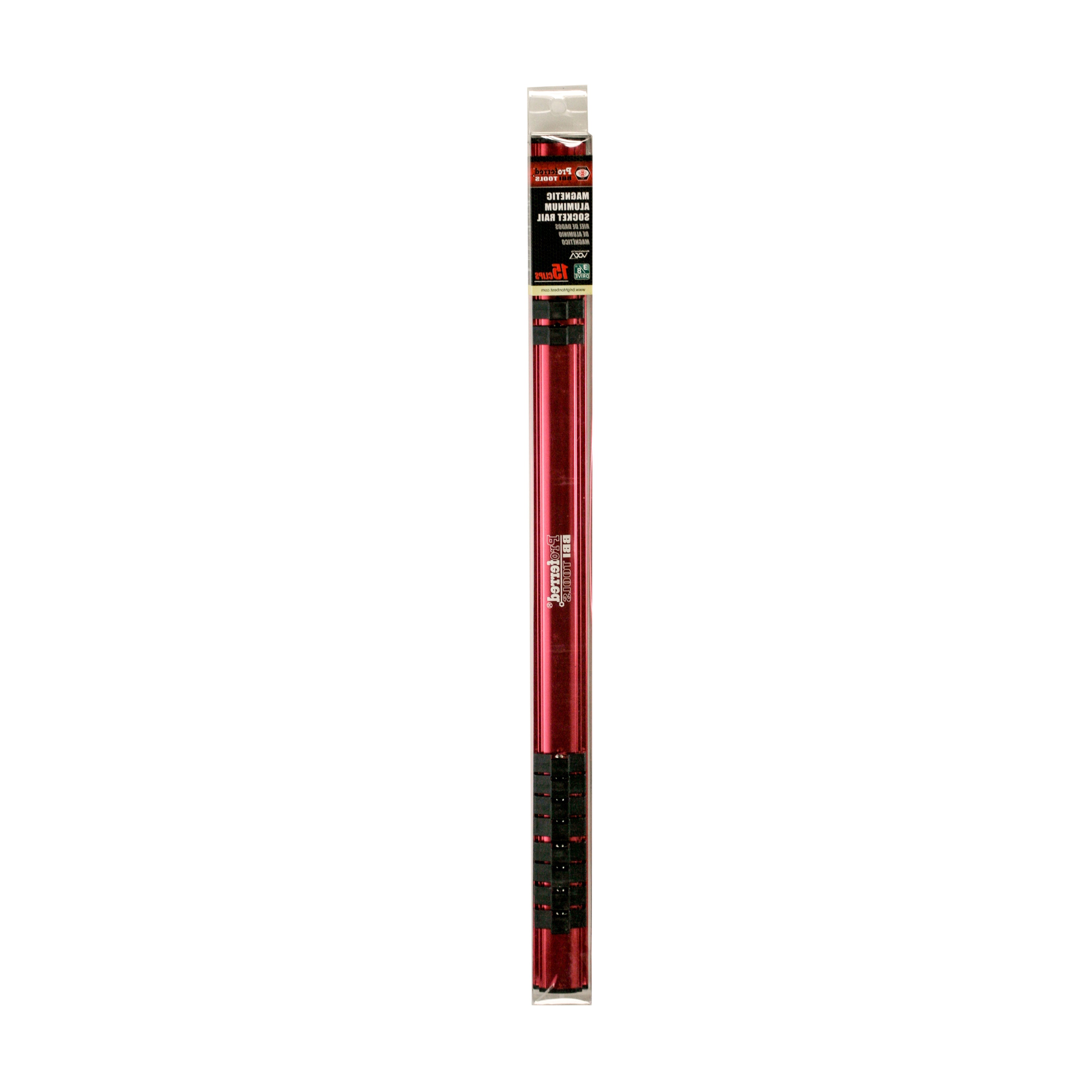 3/8" Drive 17" Length with 15 Clips Magnetic Aluminum Socket Rail