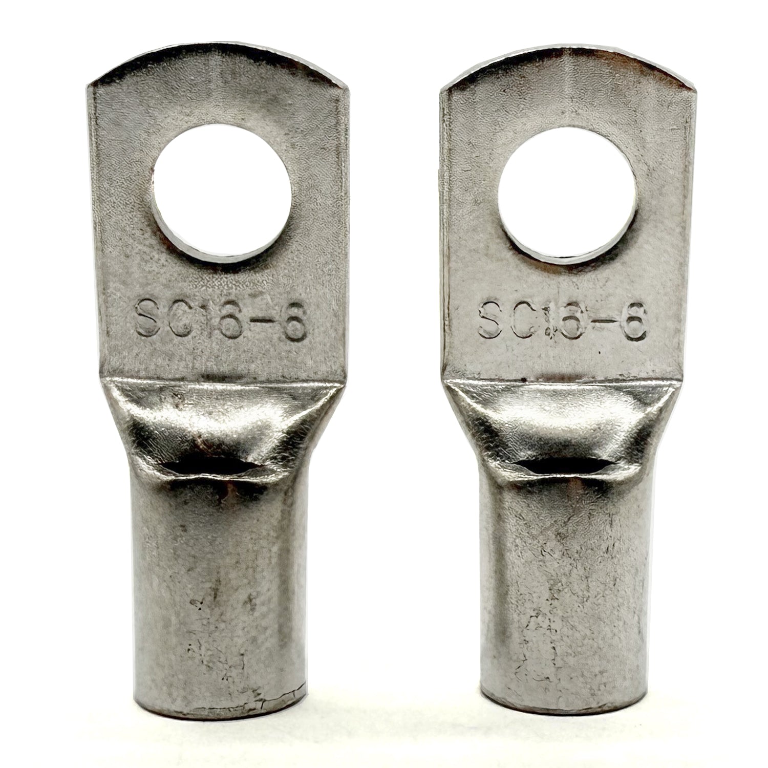 Copper Tin Lug Terminal 6AWG, M6 (1/4") Hole, SC16-6