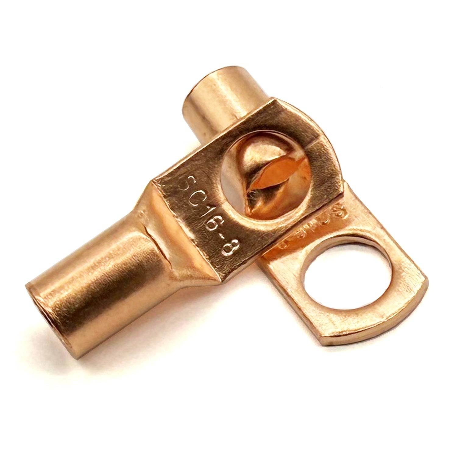 Copper Lug Terminal 6AWG, M8 (5/16") Hole, SC16-8