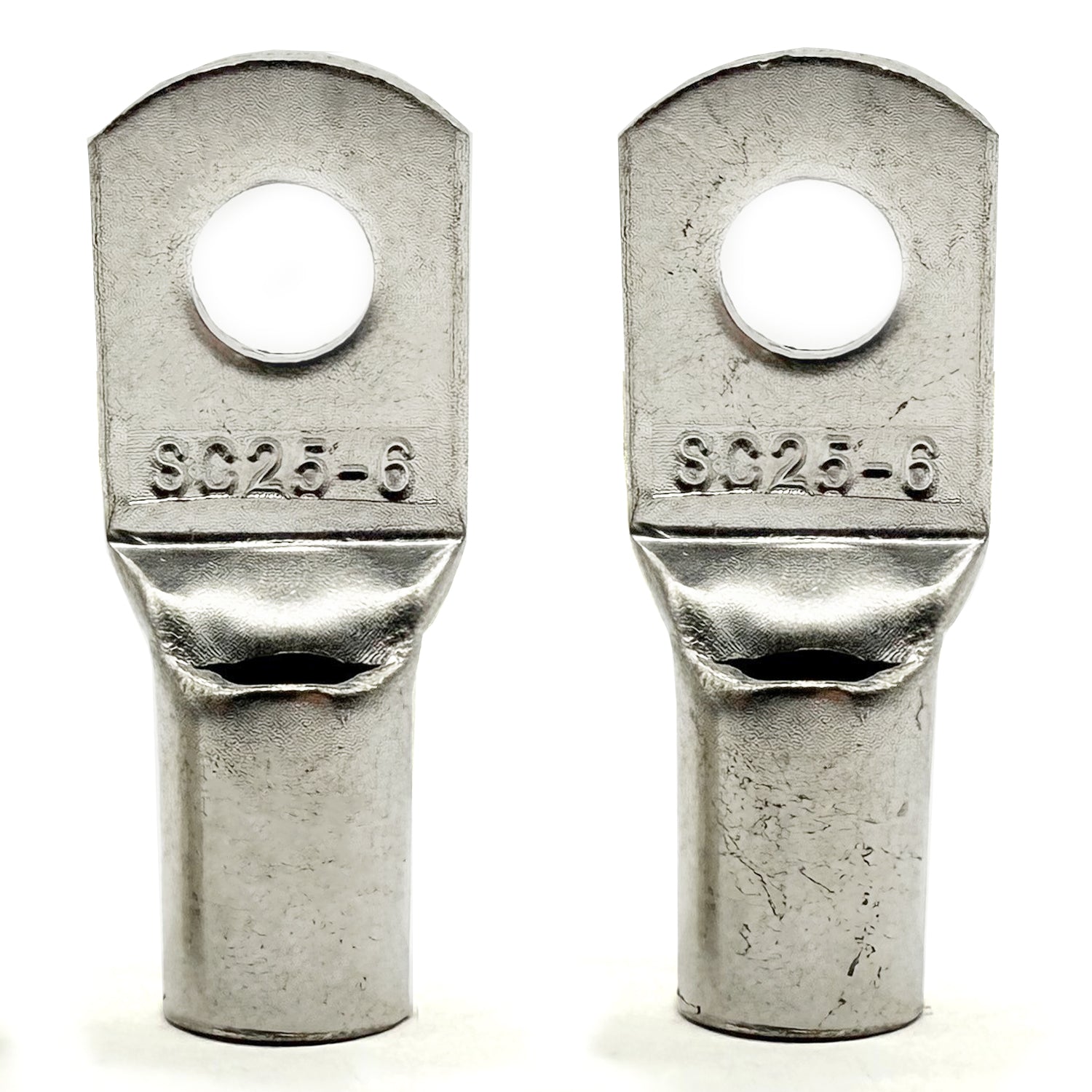 Copper Tin Lug Terminal 4AWG, M6 (1/4") Hole, SC25-6