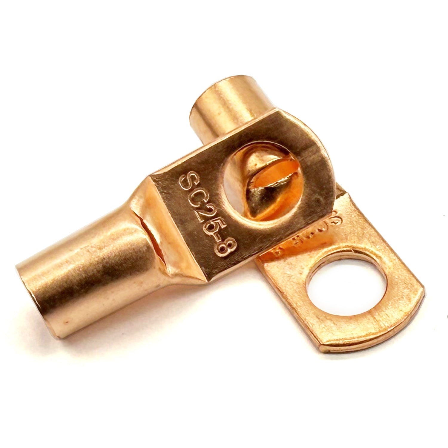 Copper Lug Terminal 4AWG, M8 (5/16") Hole, SC25-8