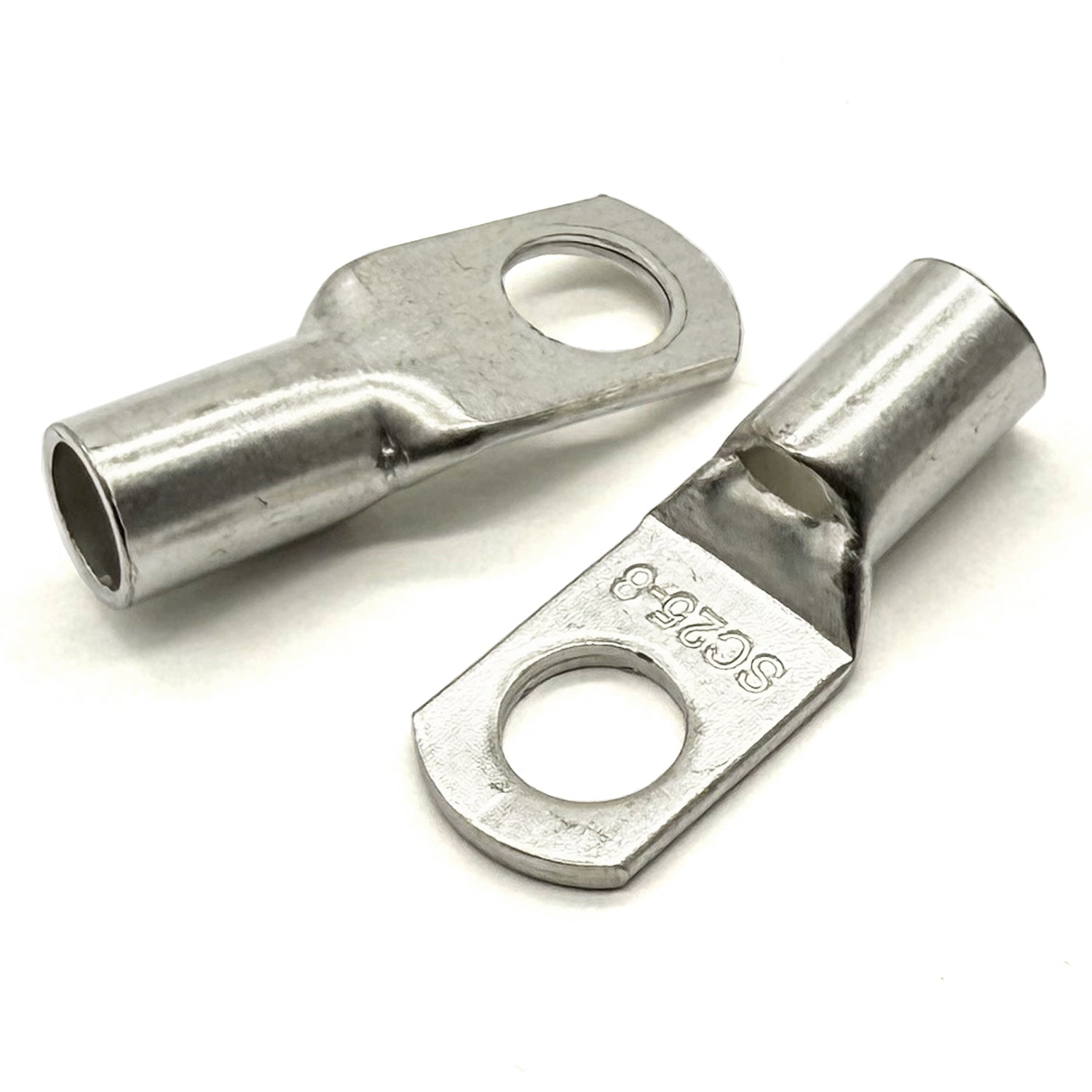 Copper Tin Lug Terminal 4AWG, M8 (5/16") Hole, SC25-8