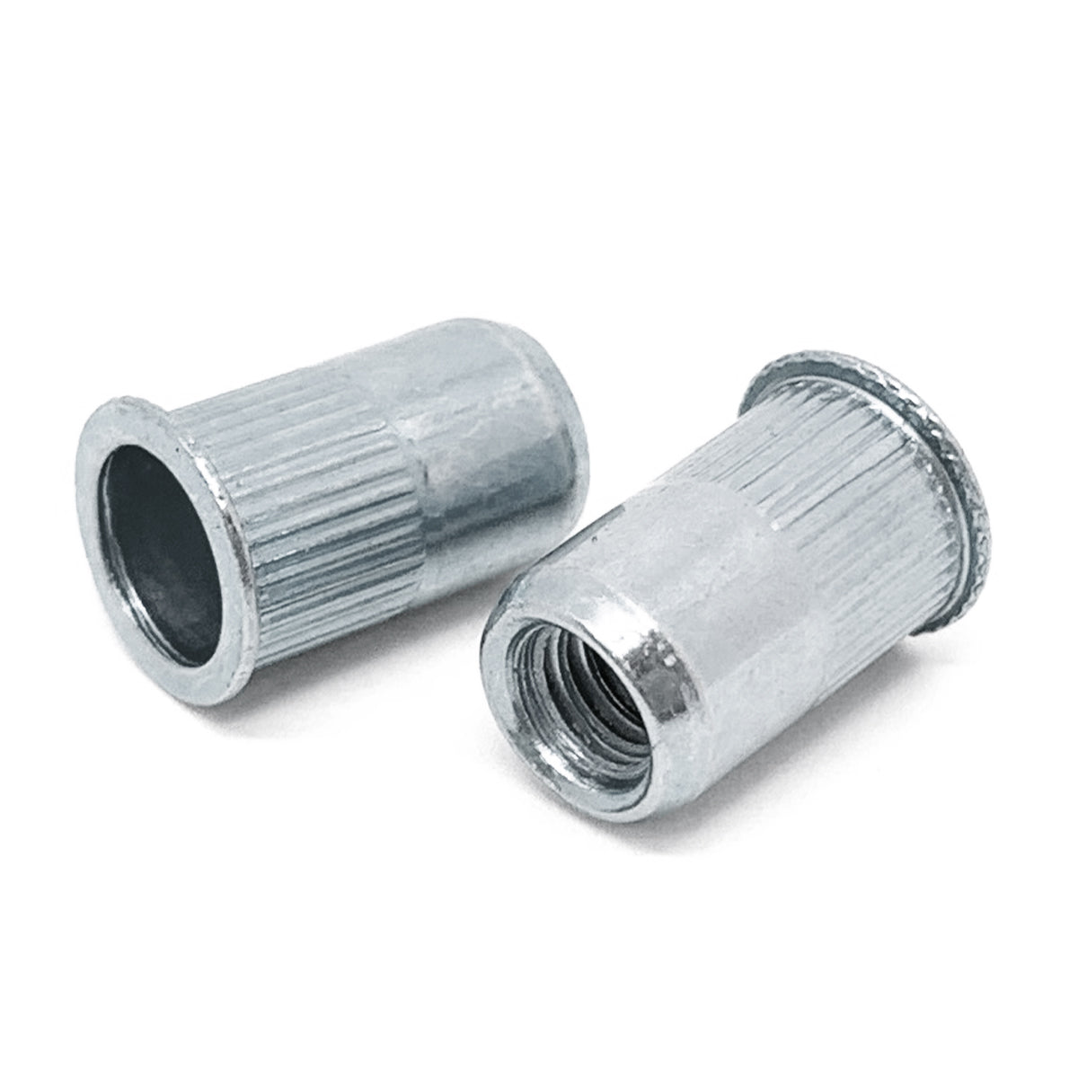 #8-32 L (.080-.130) Aluminum Small Flange Knurled Body Rivet Nut