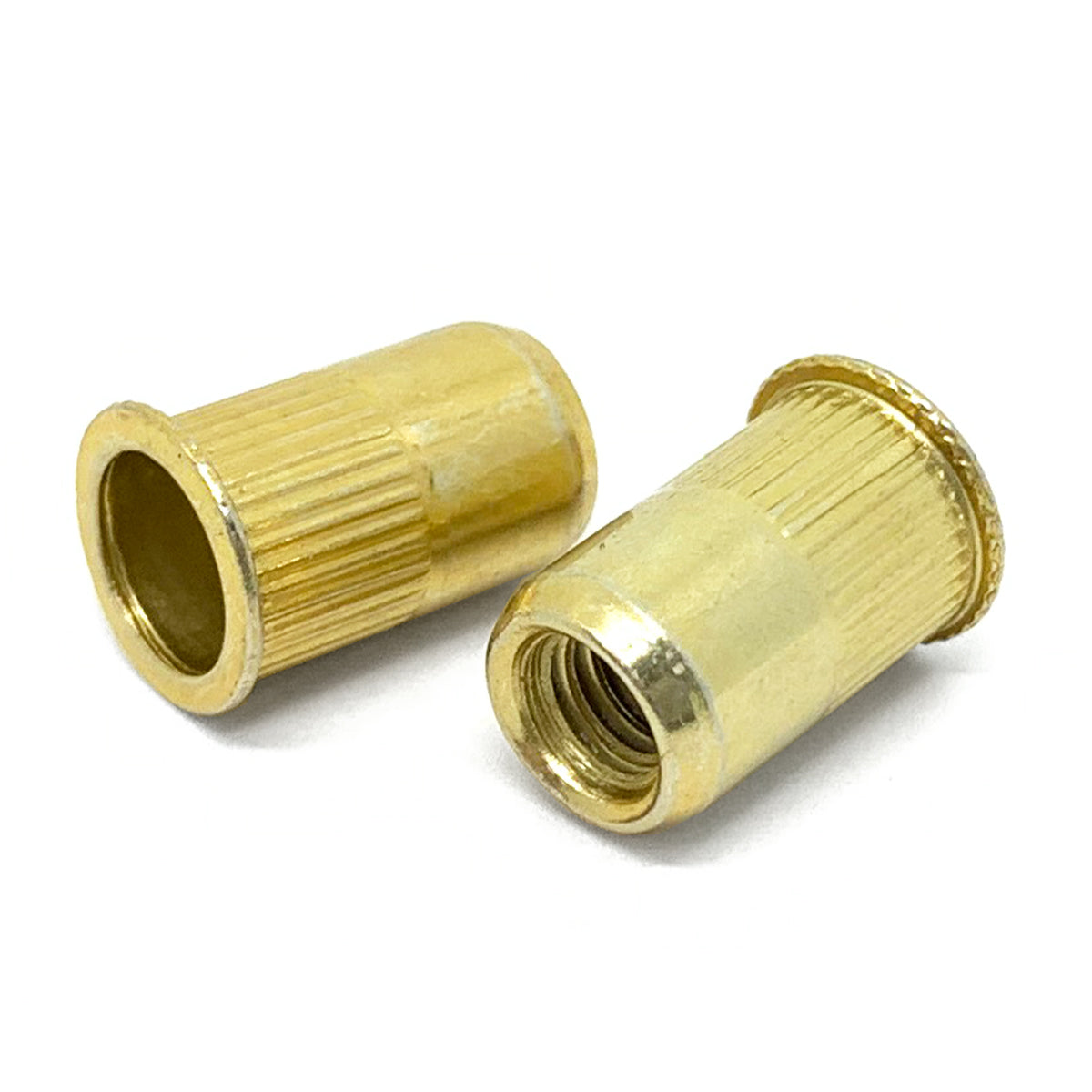 #6-32 L (.080-.130) Steel Small Flange Knurled Body Rivet Nut Zinc Yellow