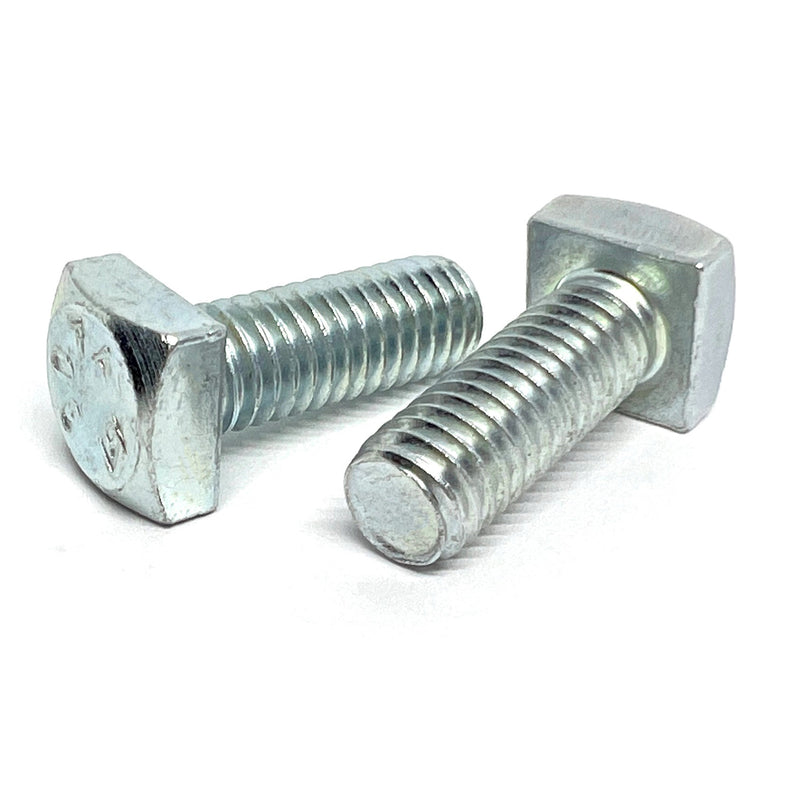 5/16"-18x1" Square Head Bolts Grade A307 Zinc Clear