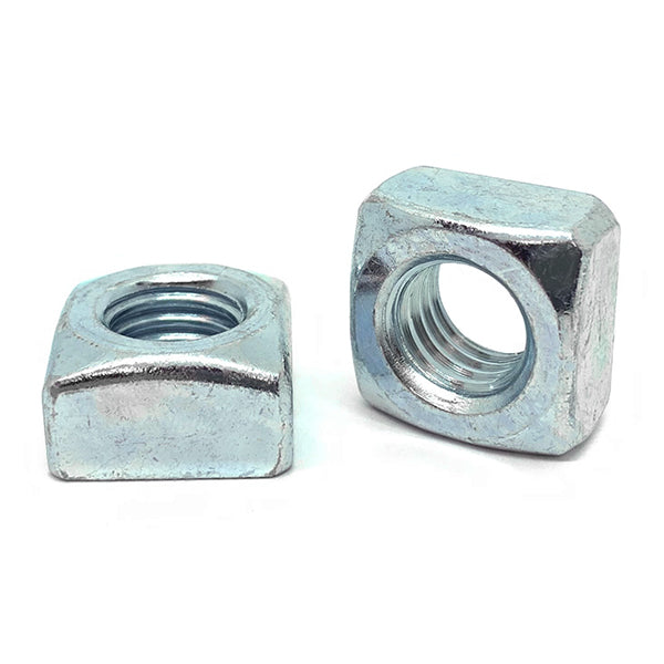 5/8"-11 Steel Square Nuts Zinc Clear