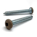 #10x1" Pan Head Square Drive Type AB Sheet Metal Screw Tan Painted Head Zinc
