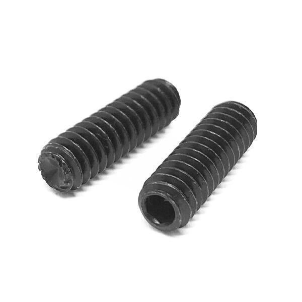 M10-1.5x35 Class 45H Knurled Cup Point Allen Socket Set Screws Black Oxide