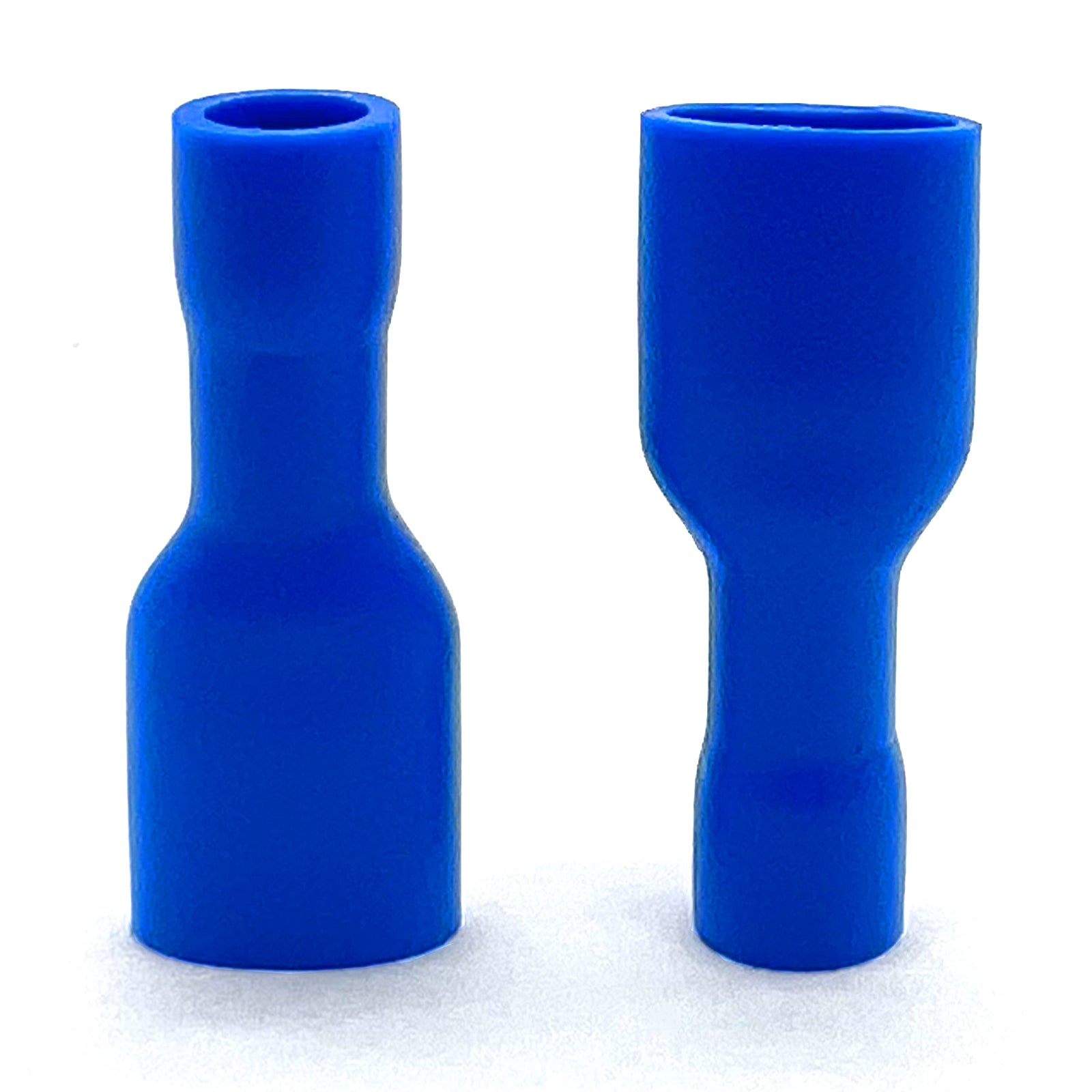 Blue PVC/Vinyl Female Spade Fully Insulated Crimp Connector, AWG 16-14