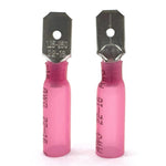 Red Heat Shrink Marine Grade Male Spade Connectors, AWG 22-16