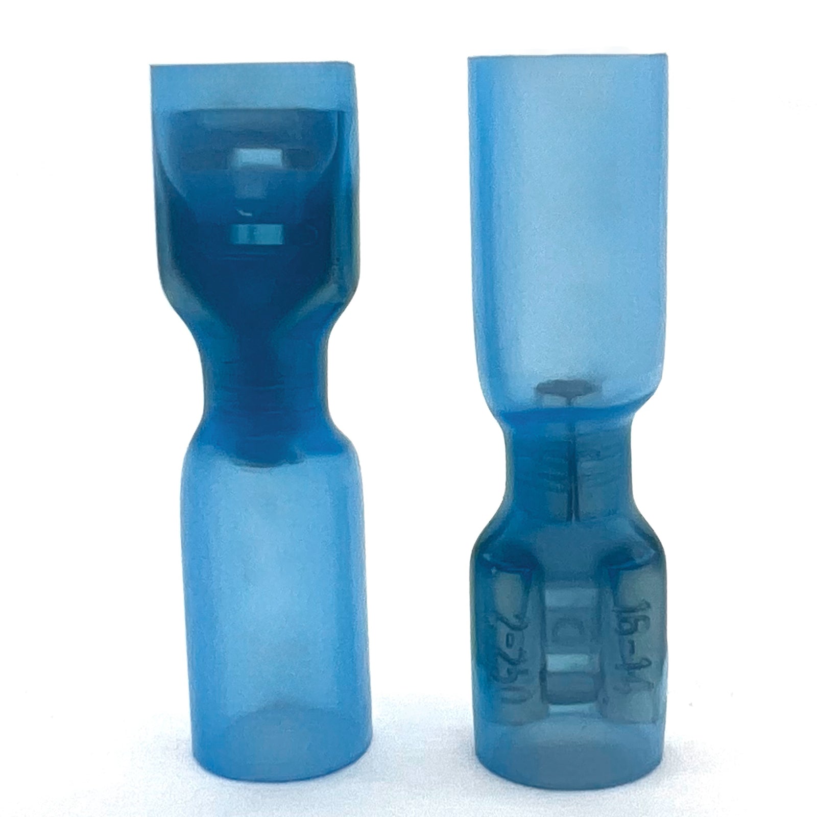 Blue Heat Shrink Marine Grade Female Spade Connectors, AWG 16-14