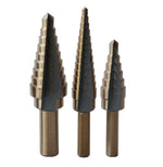 3 Piece HSS Black & Gold Step Drill Bit Set (Sizes #1 to #3)