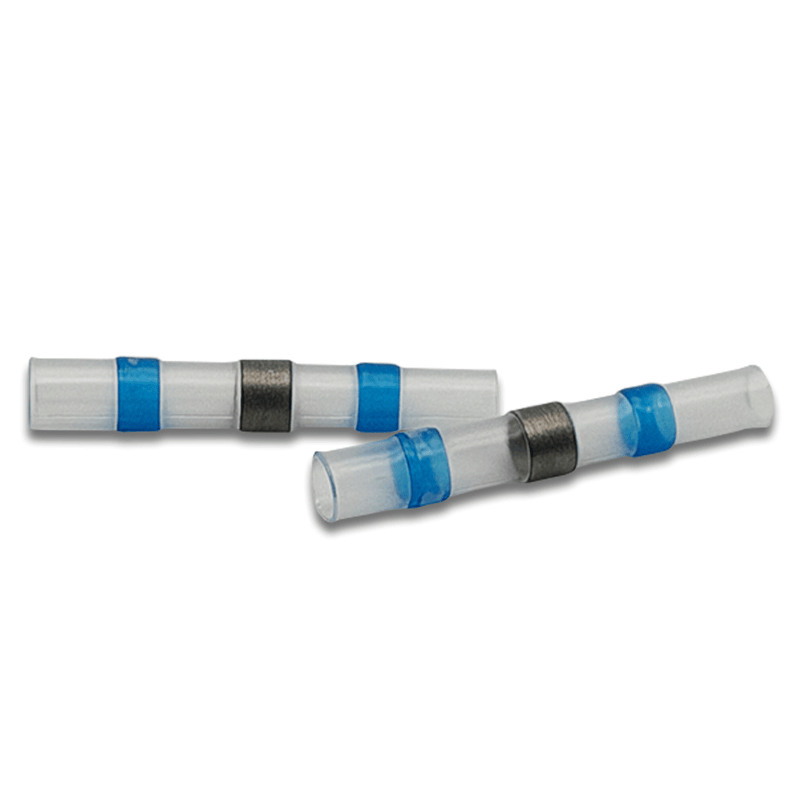 Solder Seal Blue Heat Shrink Marine Grade Butt Connectors, American Wire Gauge 16-14