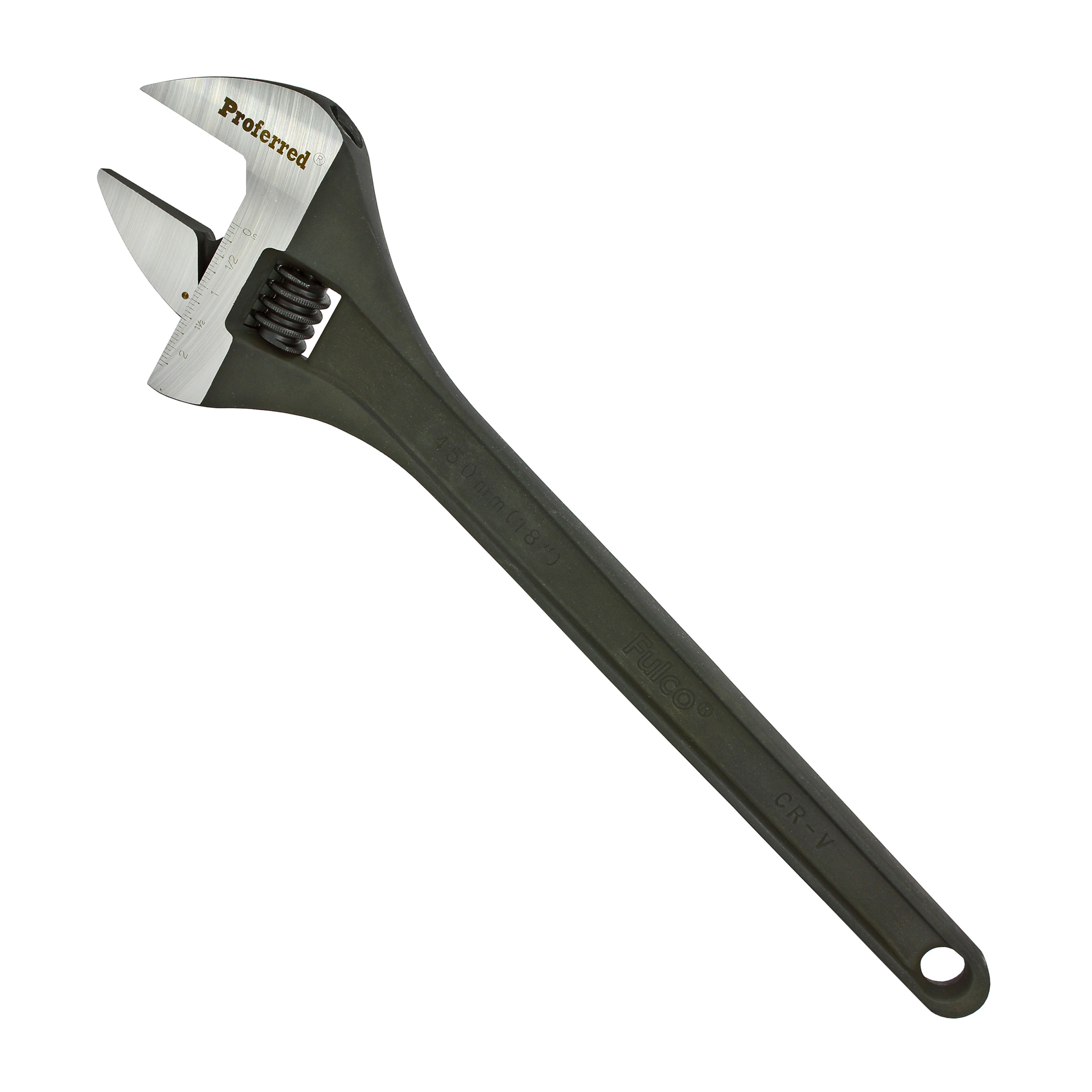 18" Length Proferred Standard Adjustable Wrench, Phos Finish