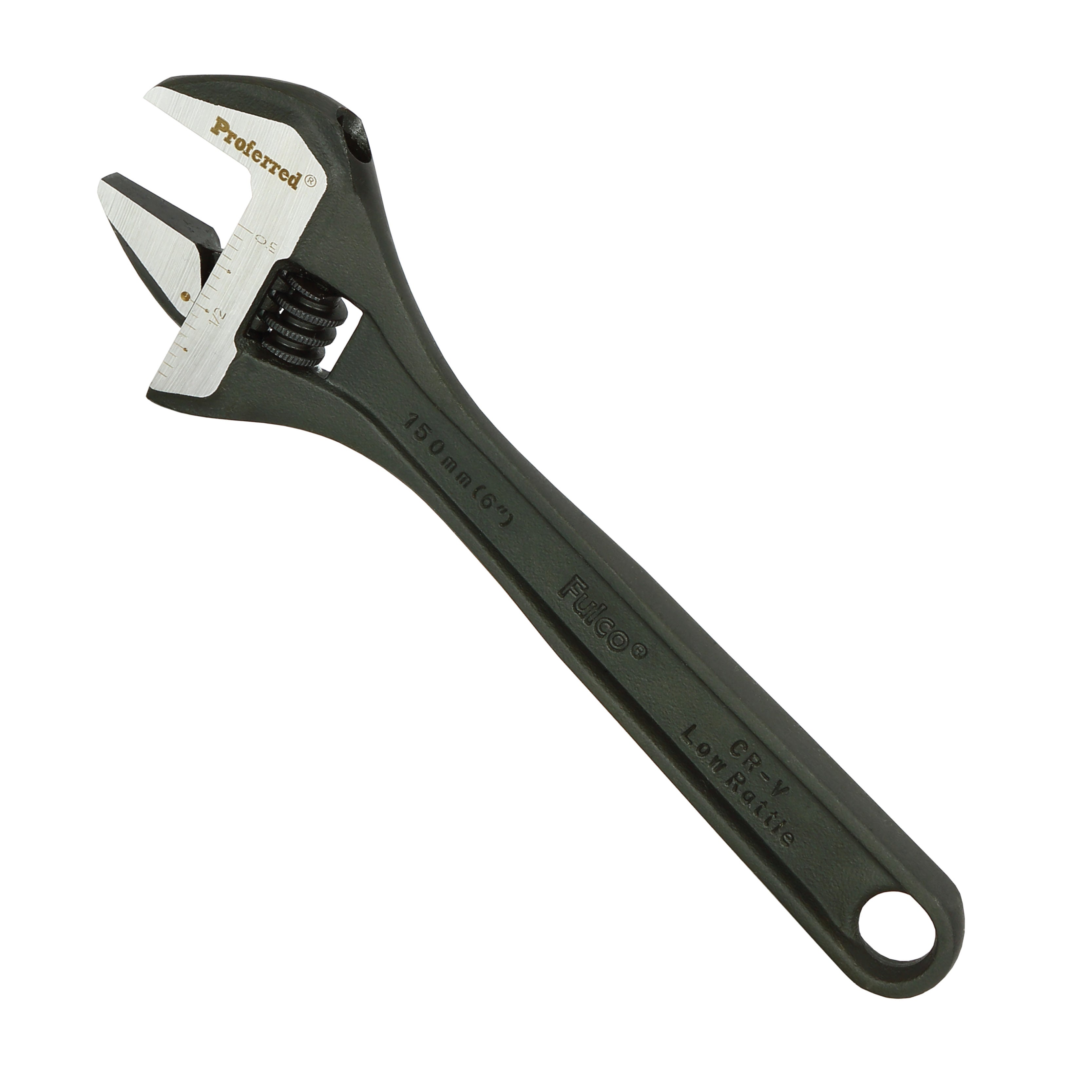 6" Length Proferred Standard Adjustable Wrench, Phos Finish
