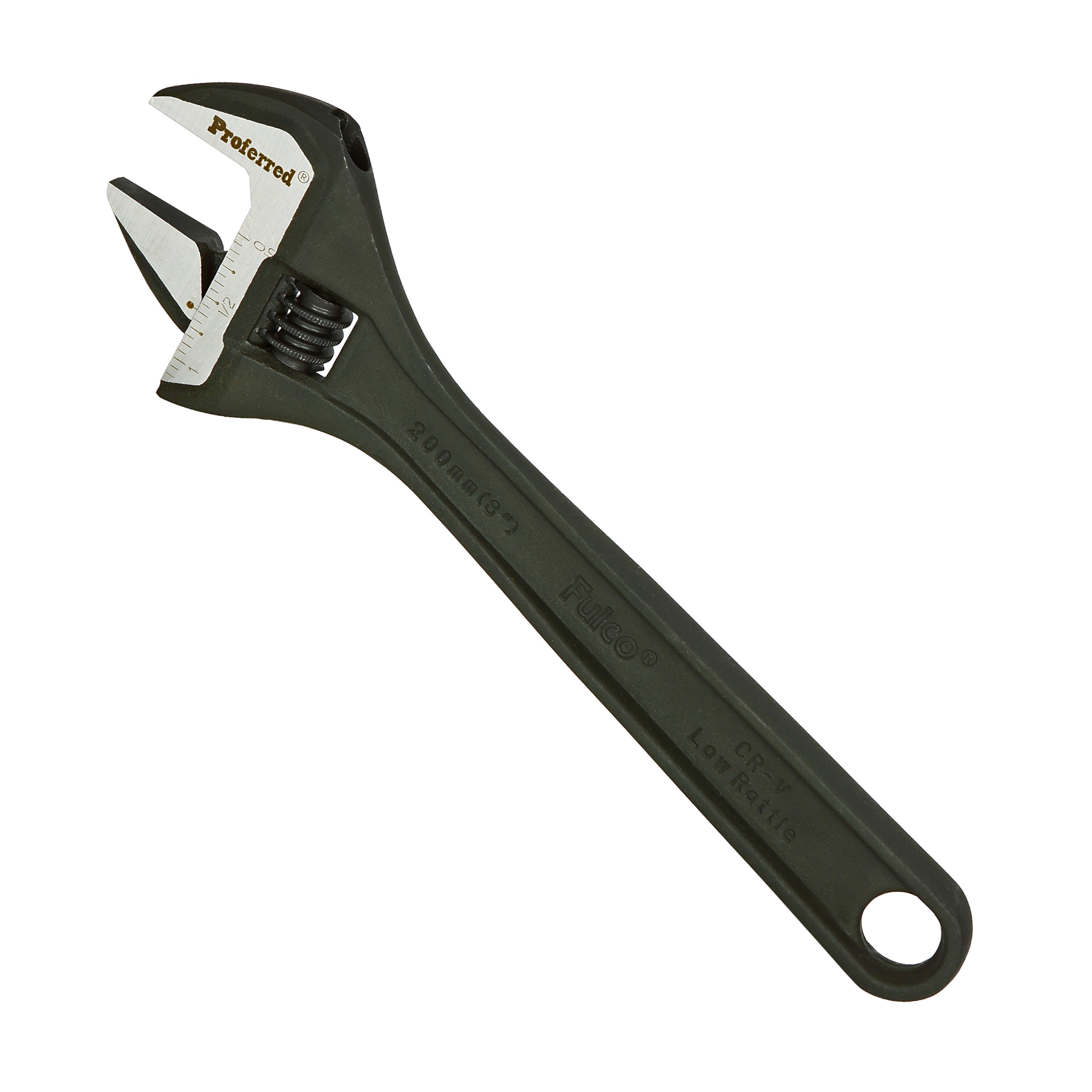 8" Length Proferred Standard Adjustable Wrench, Phos Finish