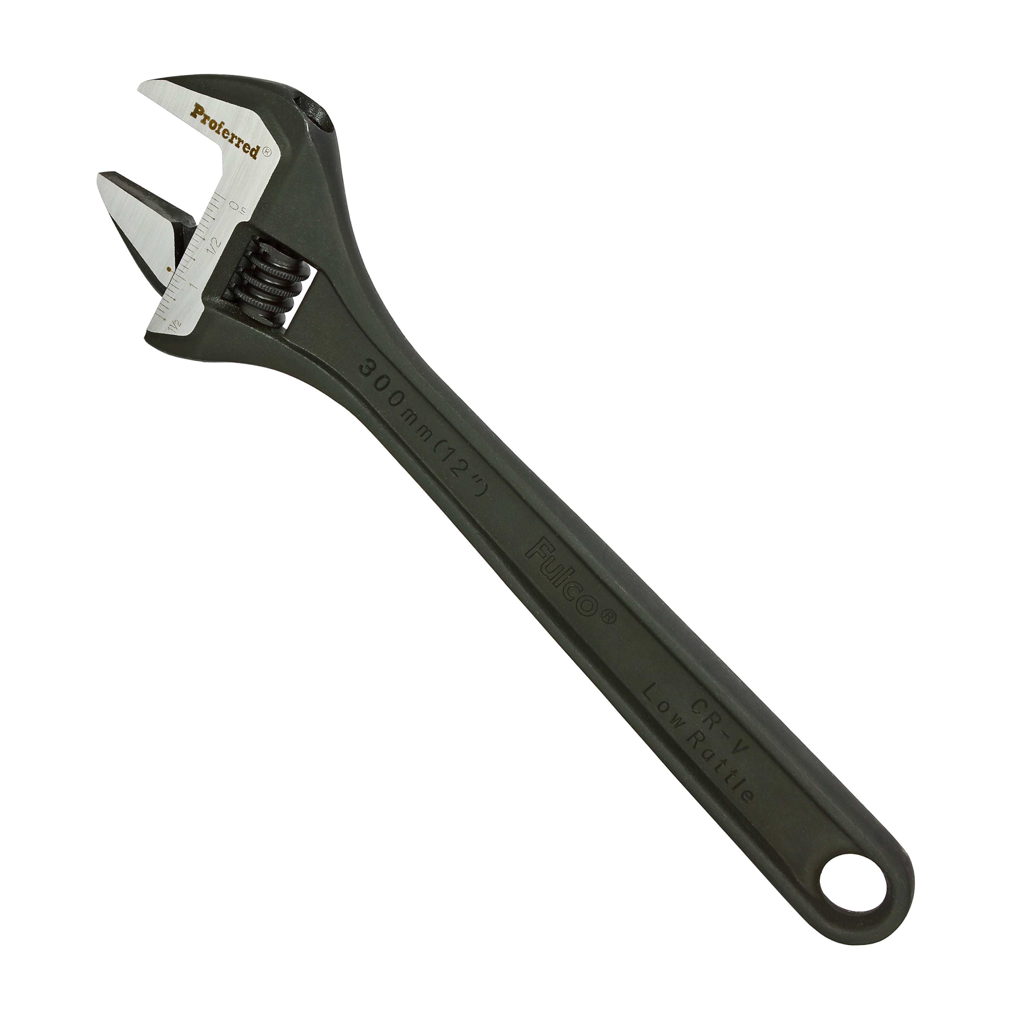 12" Length Proferred Standard Adjustable Wrench, Phos Finish