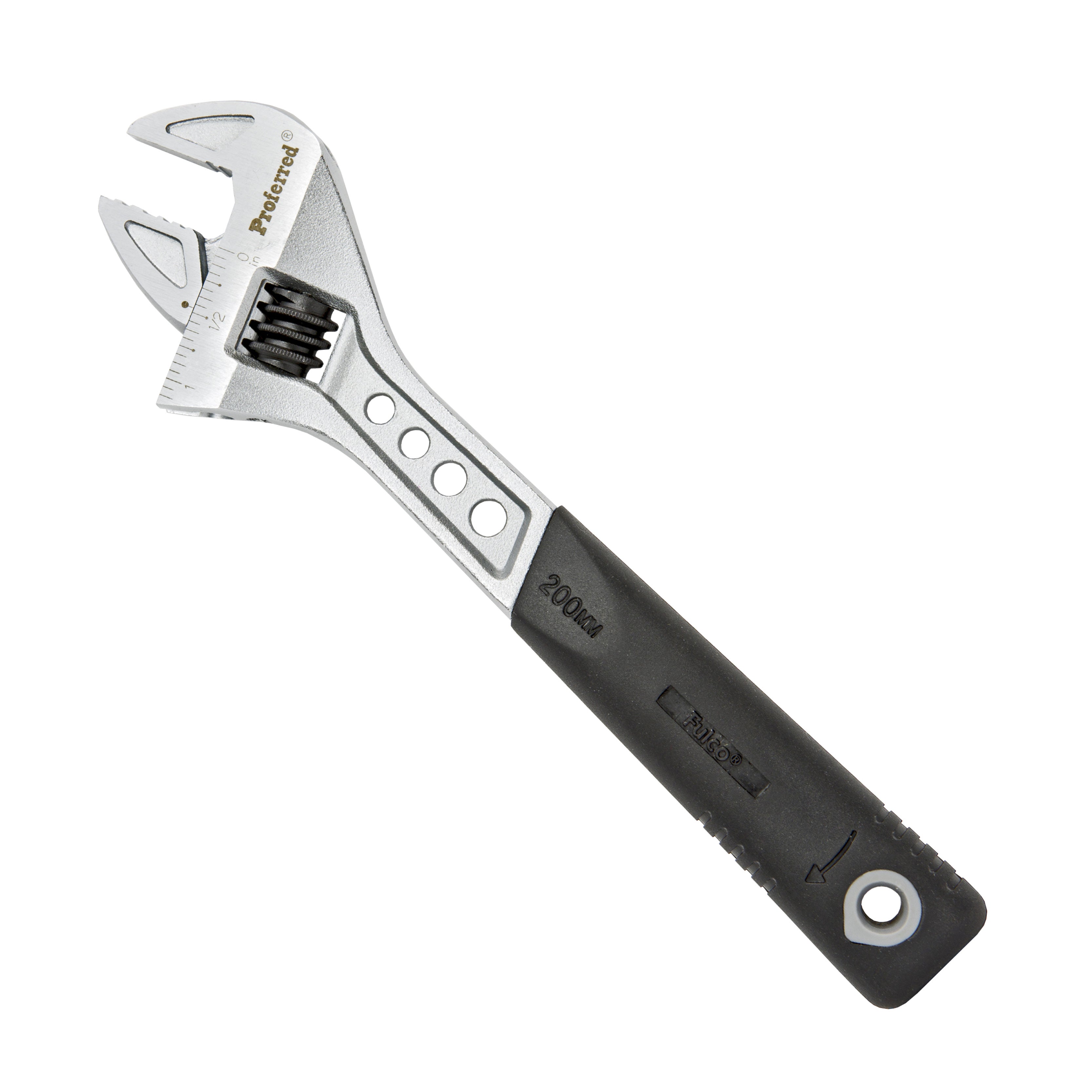 8" Length Proferred Tiger Paw Adjustable Wrench w/ Padded Handle, Matte Finish