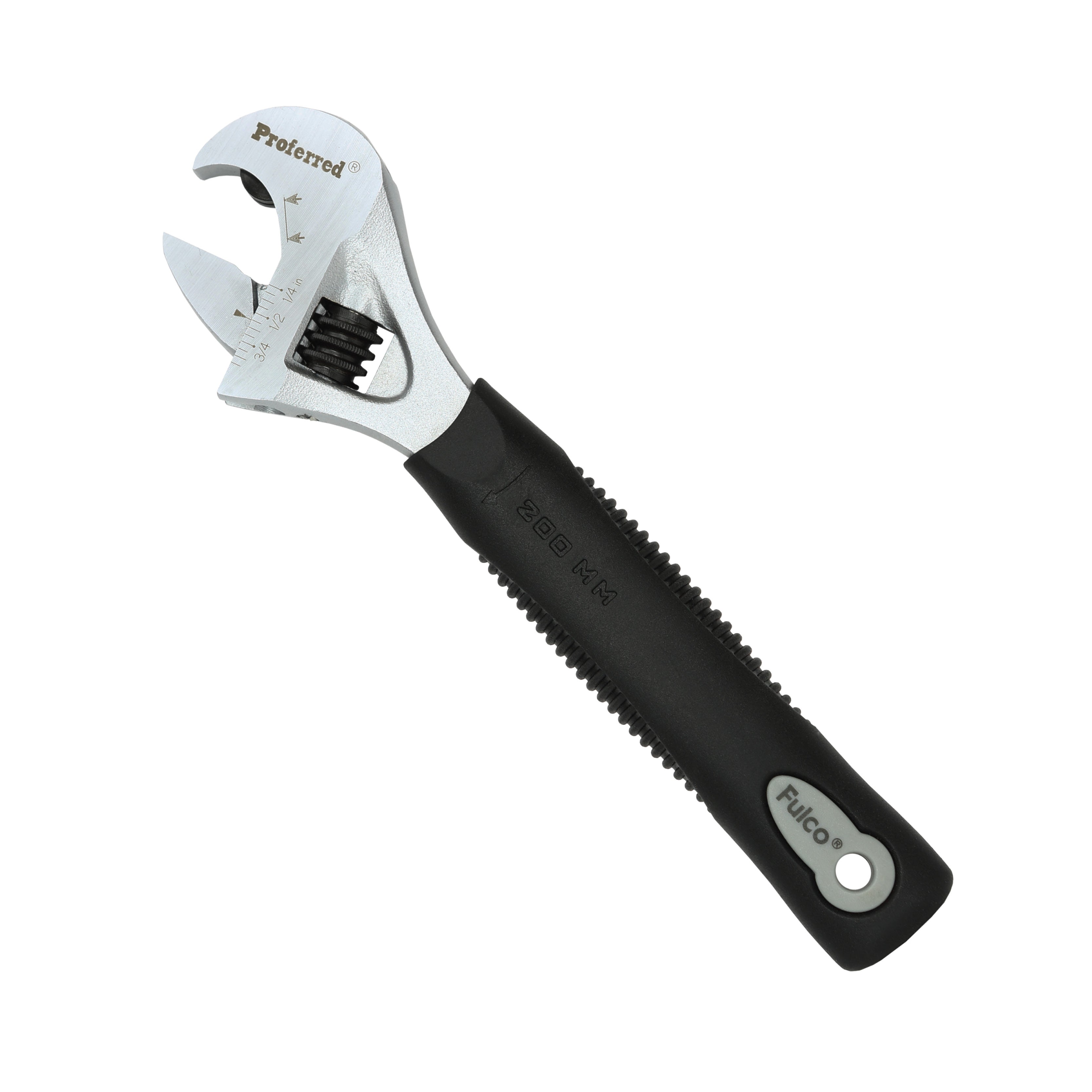 8" Length Proferred Ratcheting Adjustable Wrench, Matte Finish