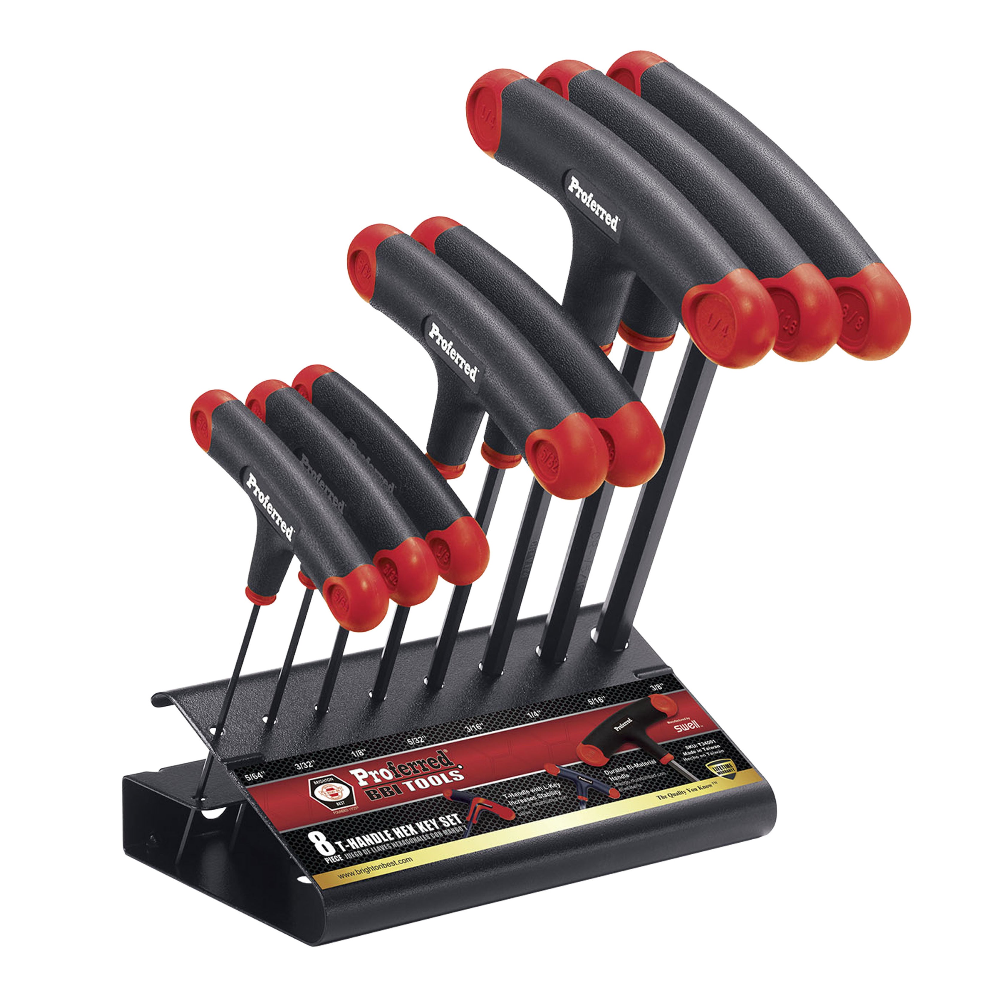 8 PIECE INCH PROFERRED T-HANDLE HEX KEY SET