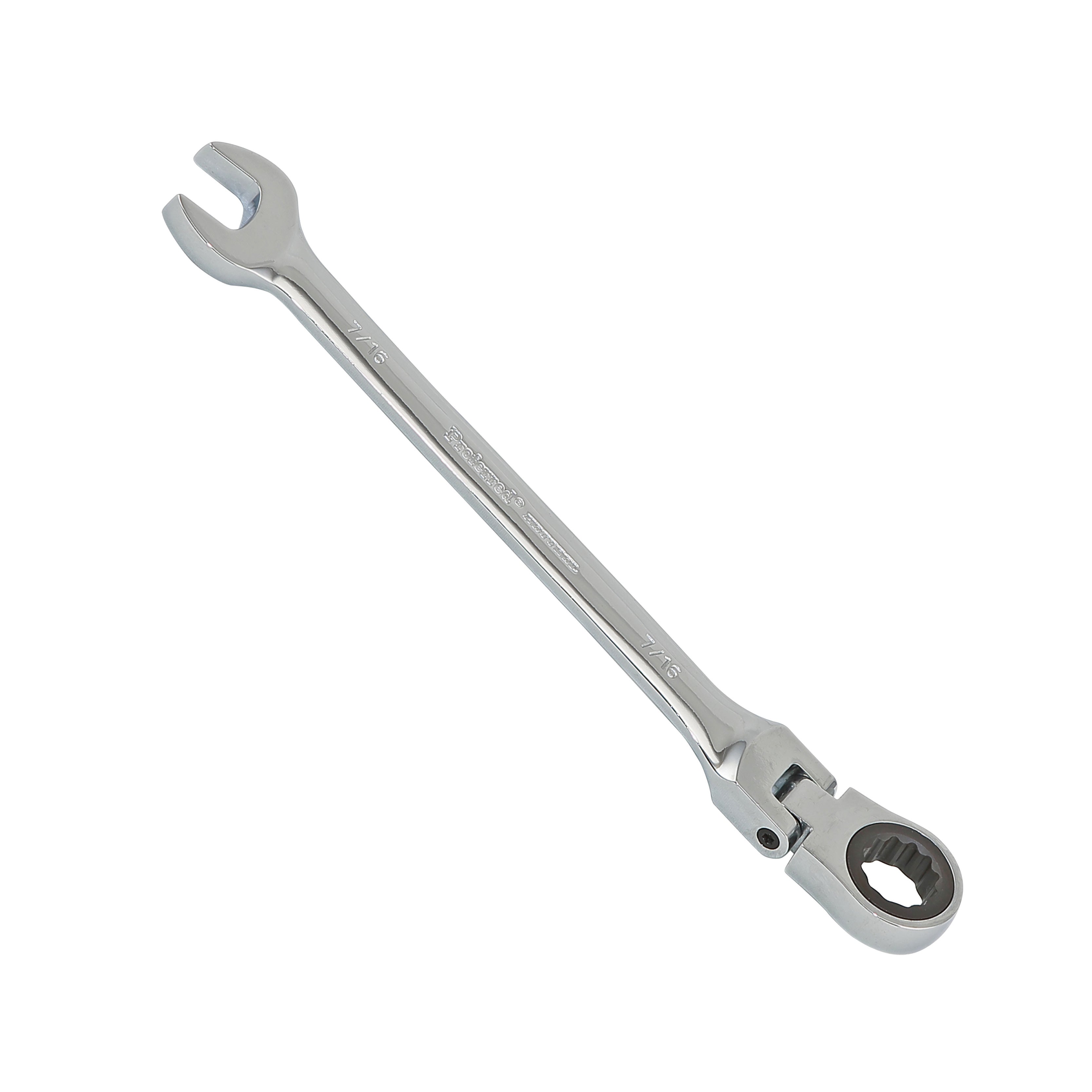 7/16" Proferred Flex Ratcheting Combination Wrench, Chrome Finish