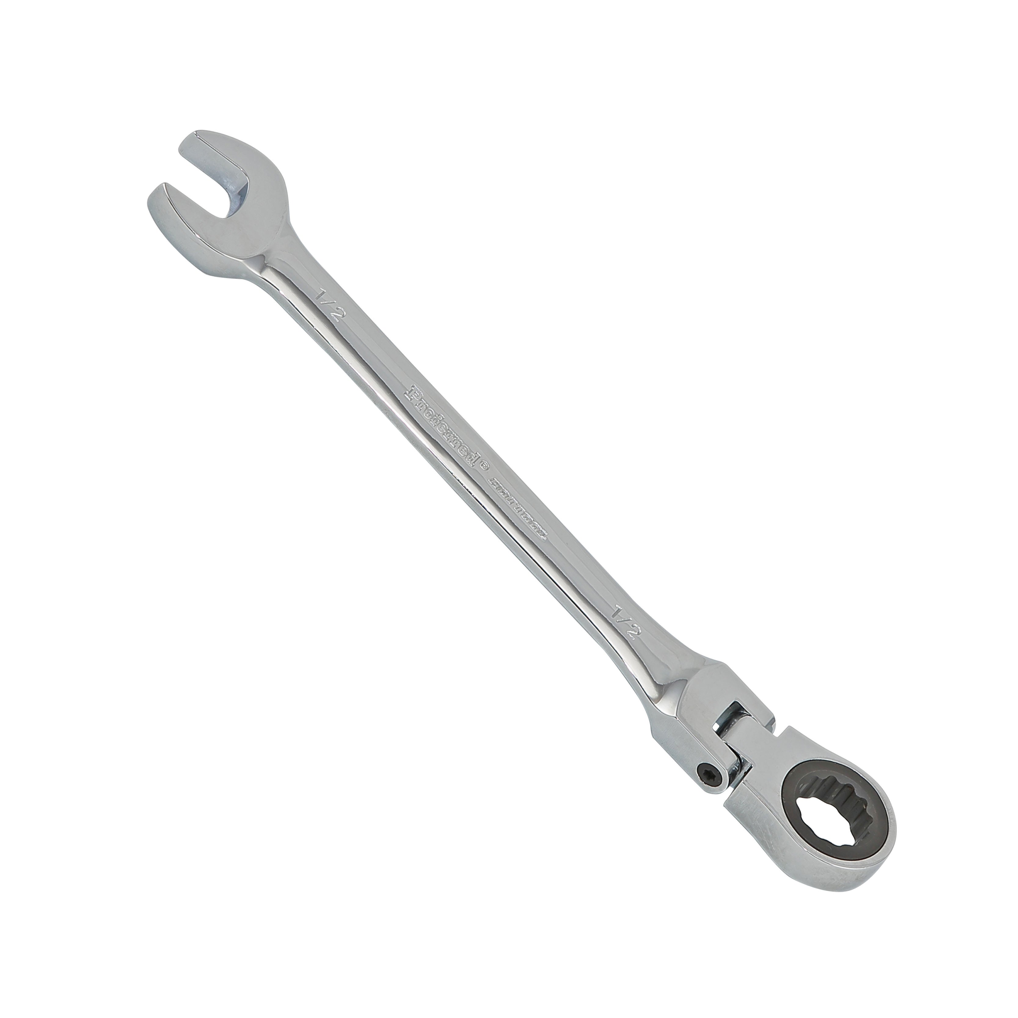 1/2" Proferred Flex Ratcheting Combination Wrench, Chrome Finish